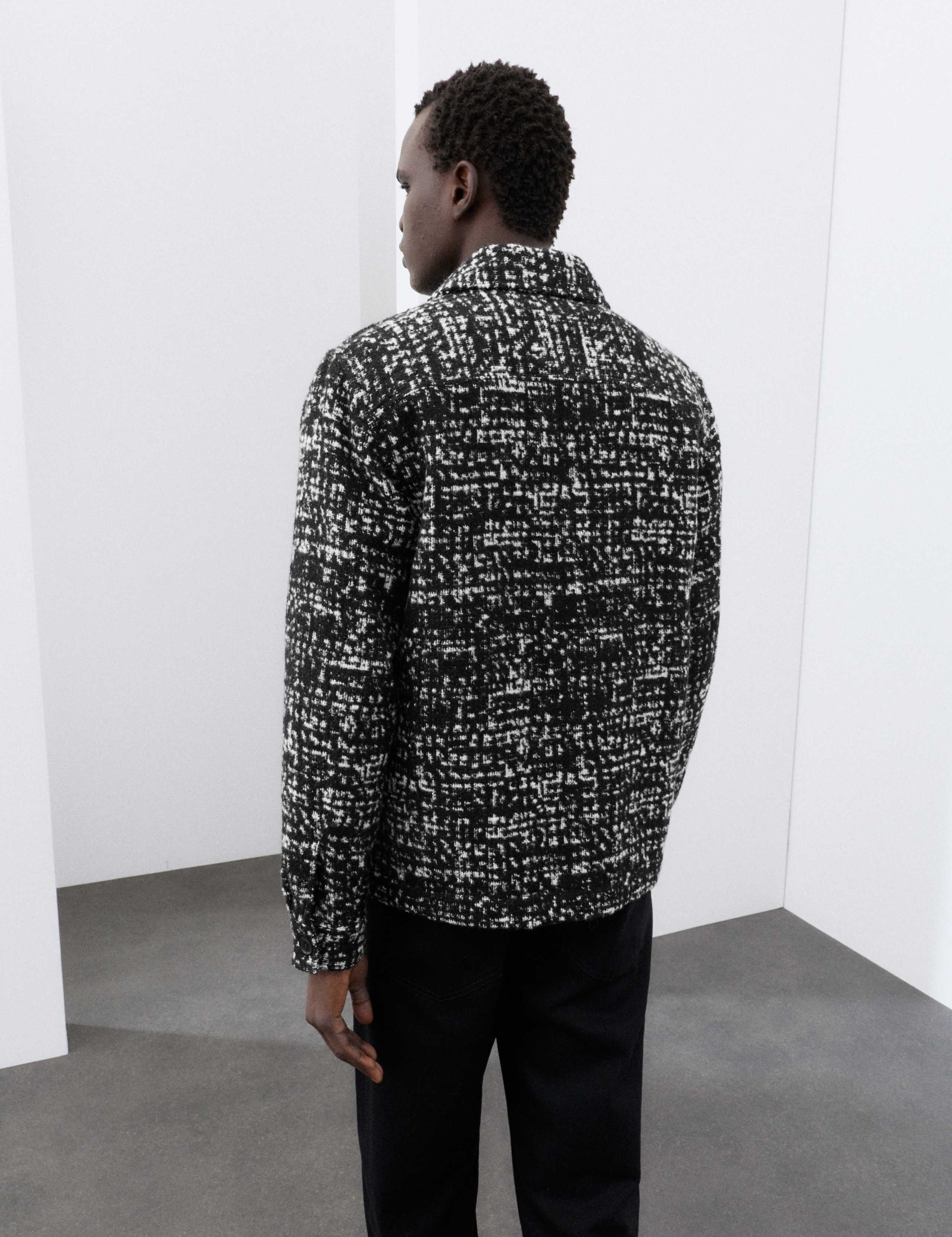 Regular Fit Wool Blend Textured Overshirt 6 of 7