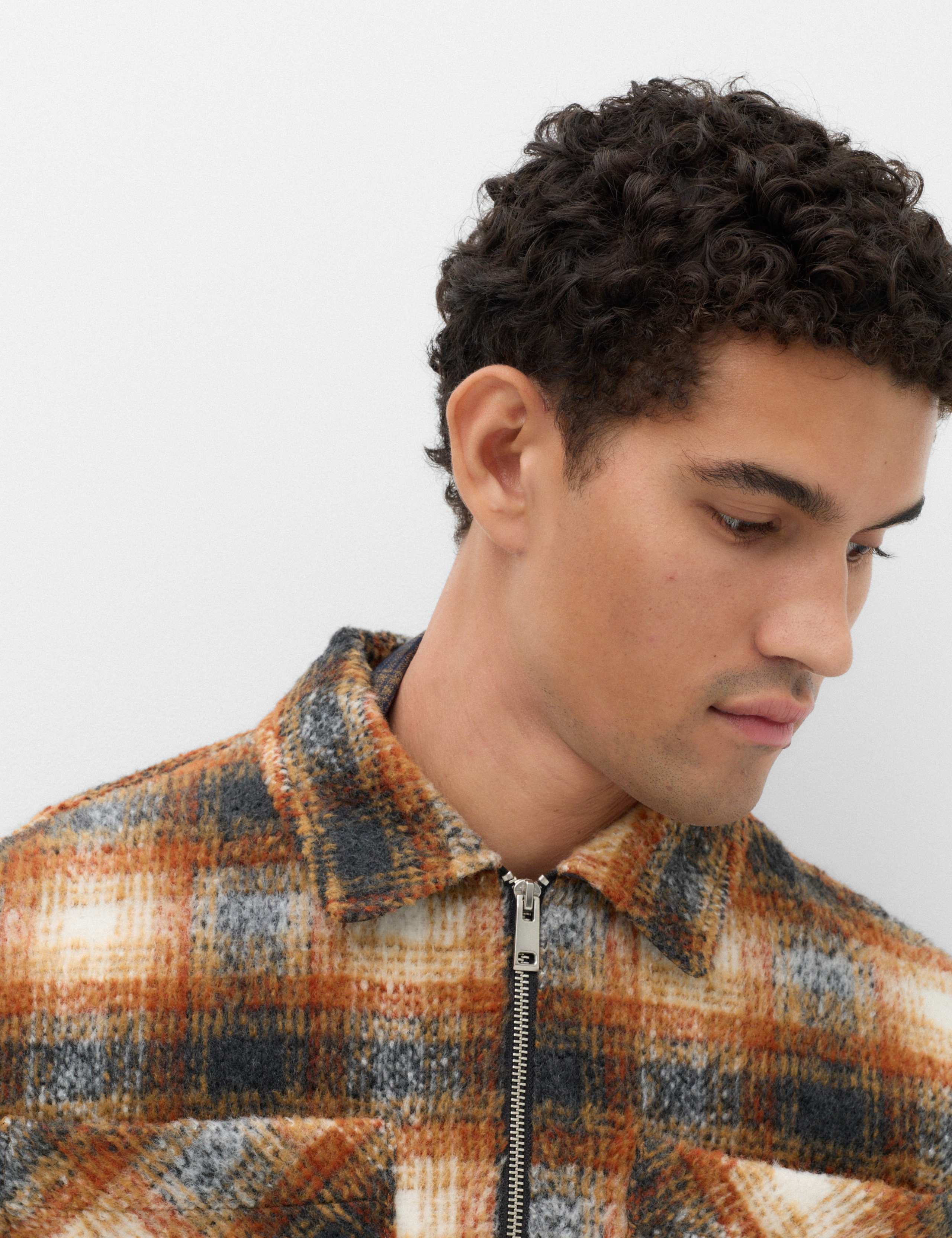 Brushed Checked Zip Overshirt 3 of 7