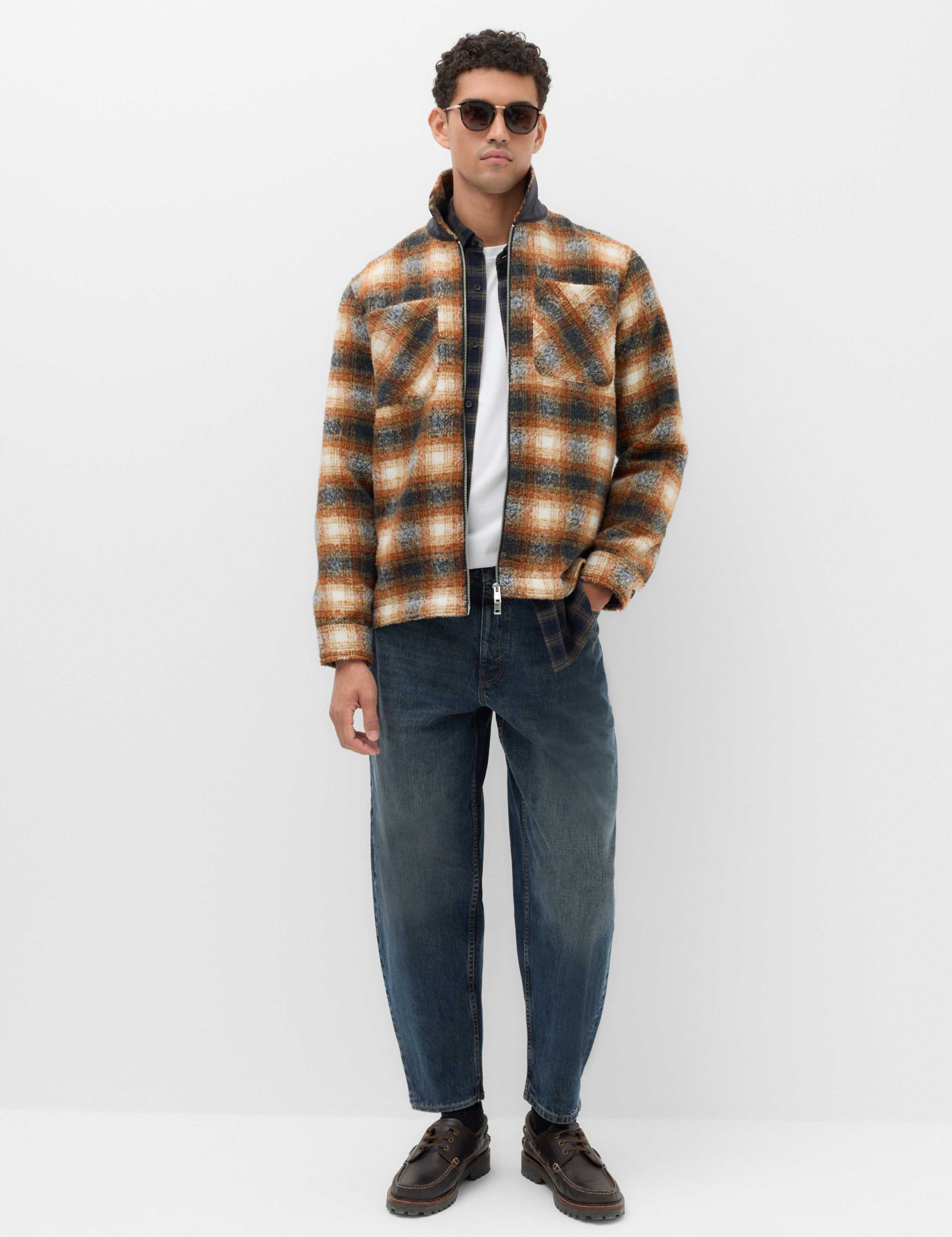 Brushed Checked Zip Overshirt 7 of 7