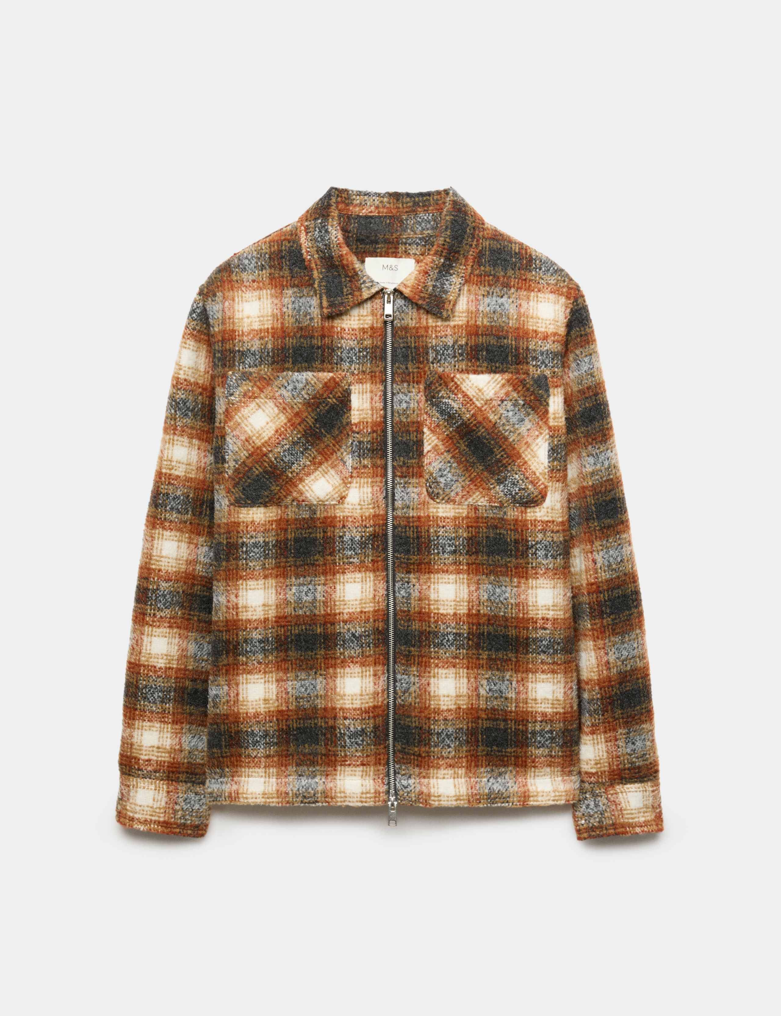 Brushed Checked Zip Overshirt 2 of 7