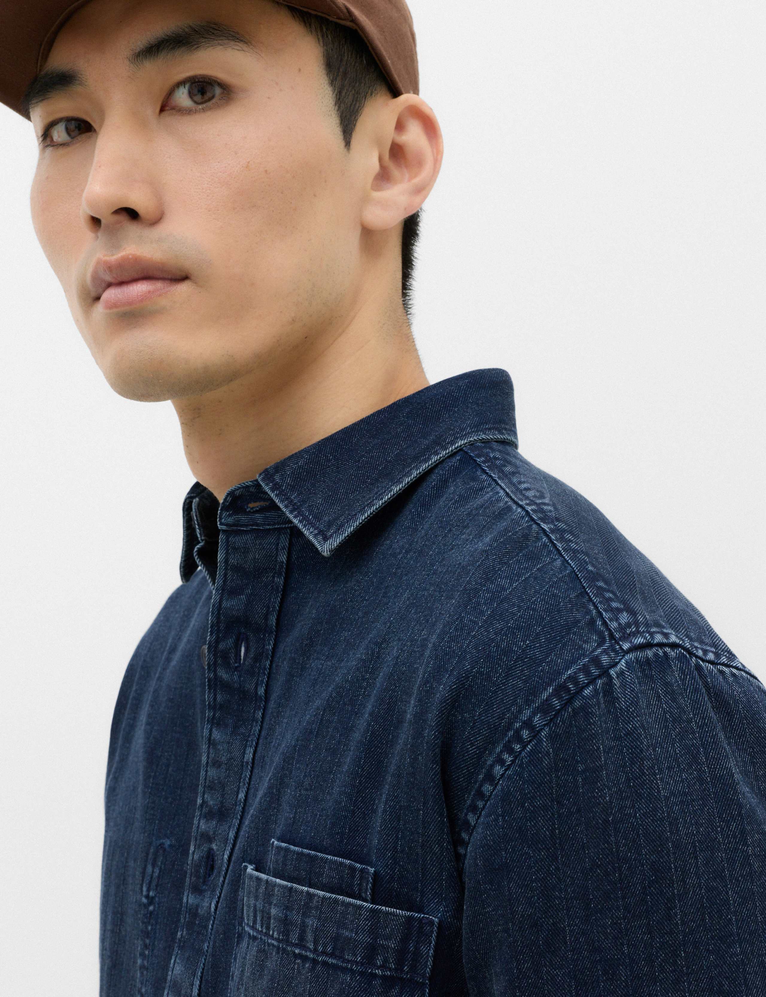 Regular Fit Pure Cotton Denim Stripe Shirt 3 of 6