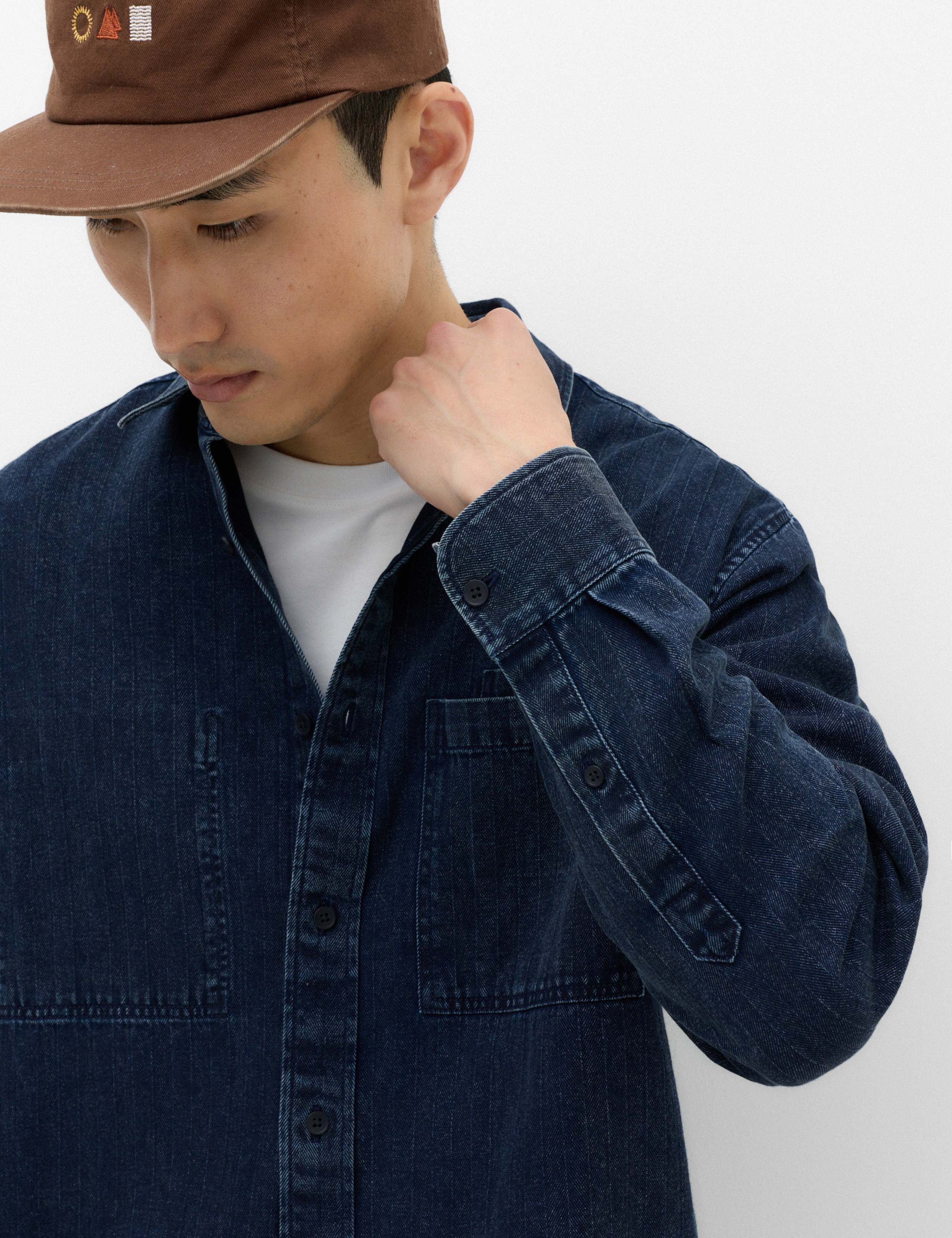 Regular Fit Pure Cotton Denim Stripe Shirt 4 of 6