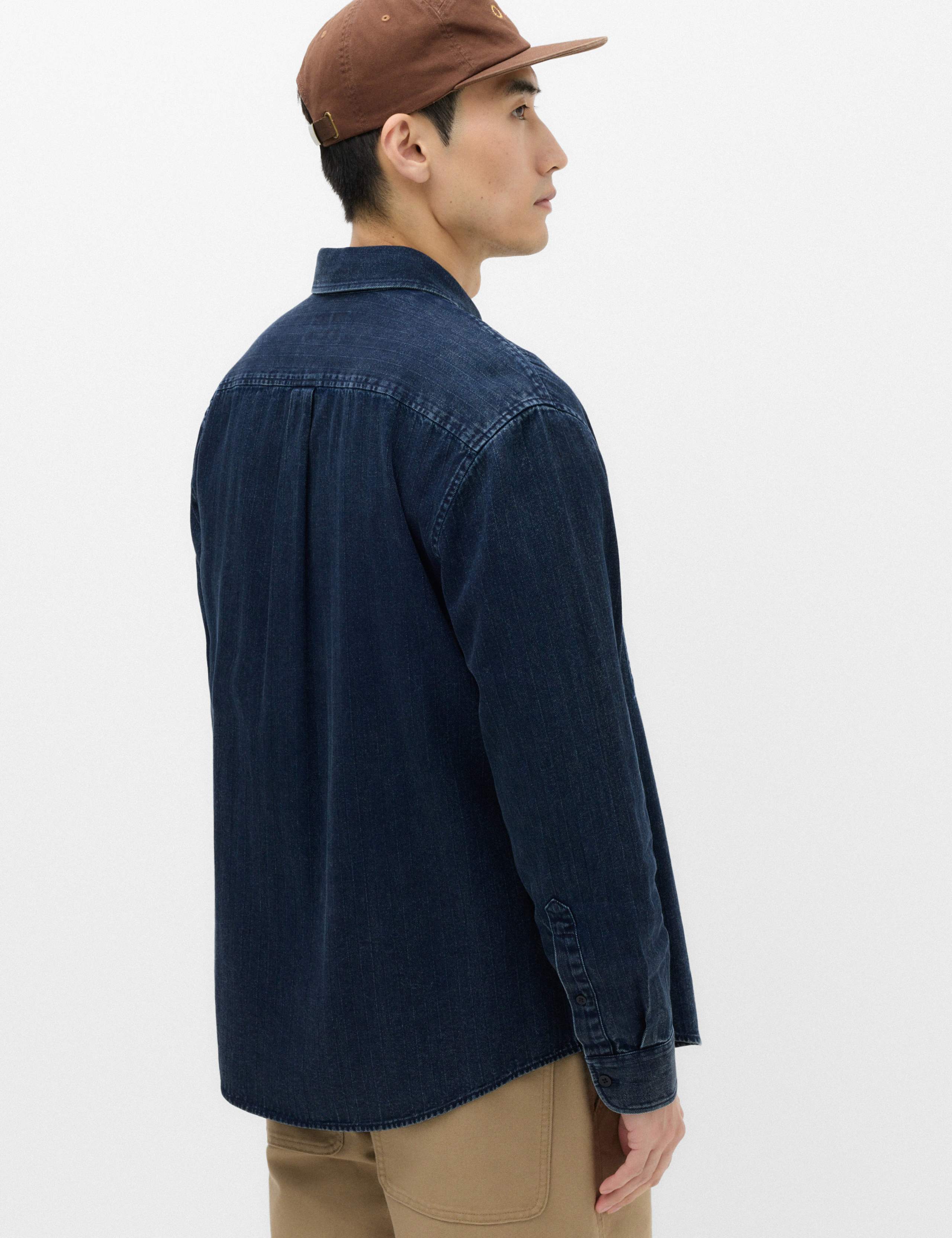 Regular Fit Pure Cotton Denim Stripe Shirt 5 of 6