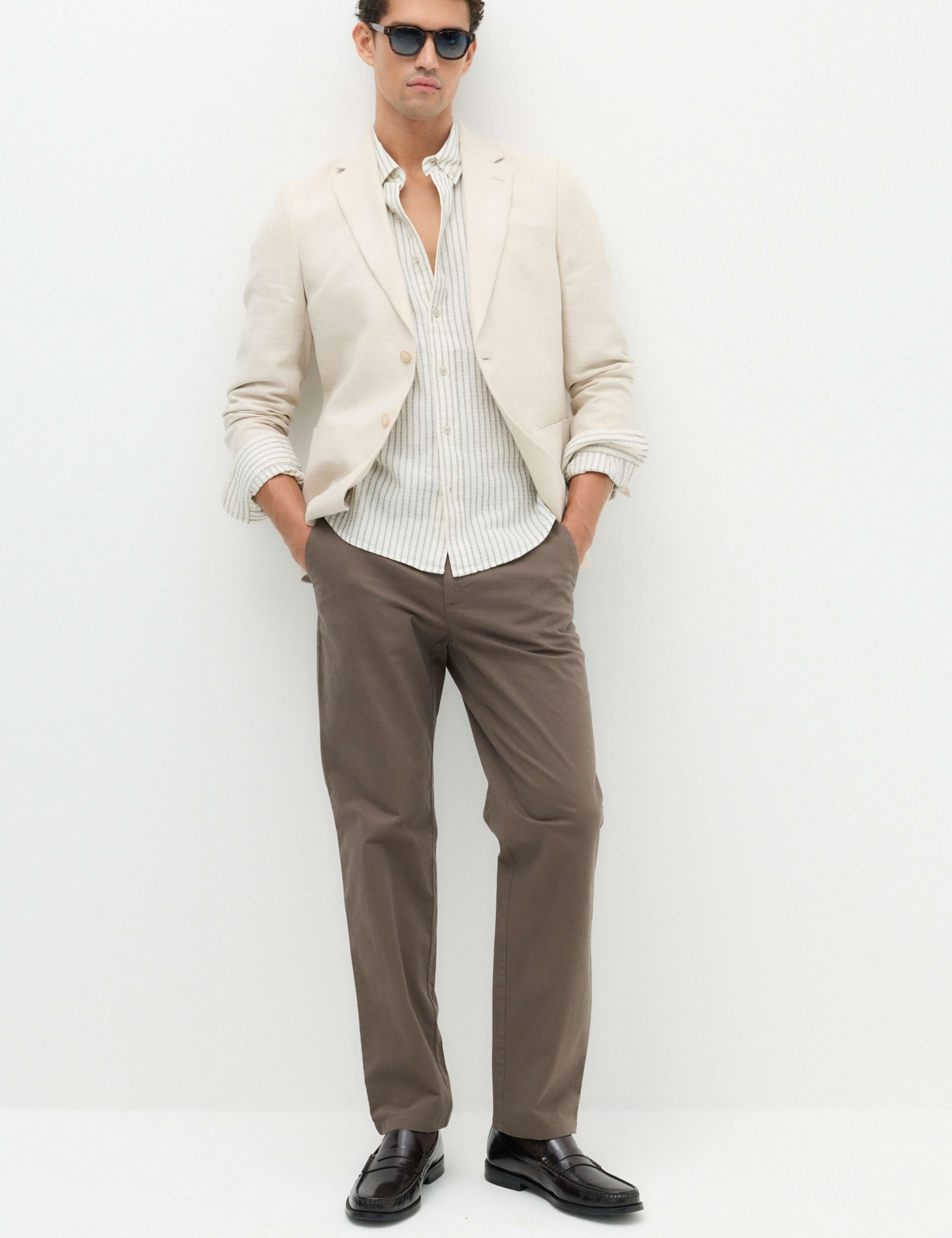 Cotton Linen Blend Striped Shirt 4 of 5