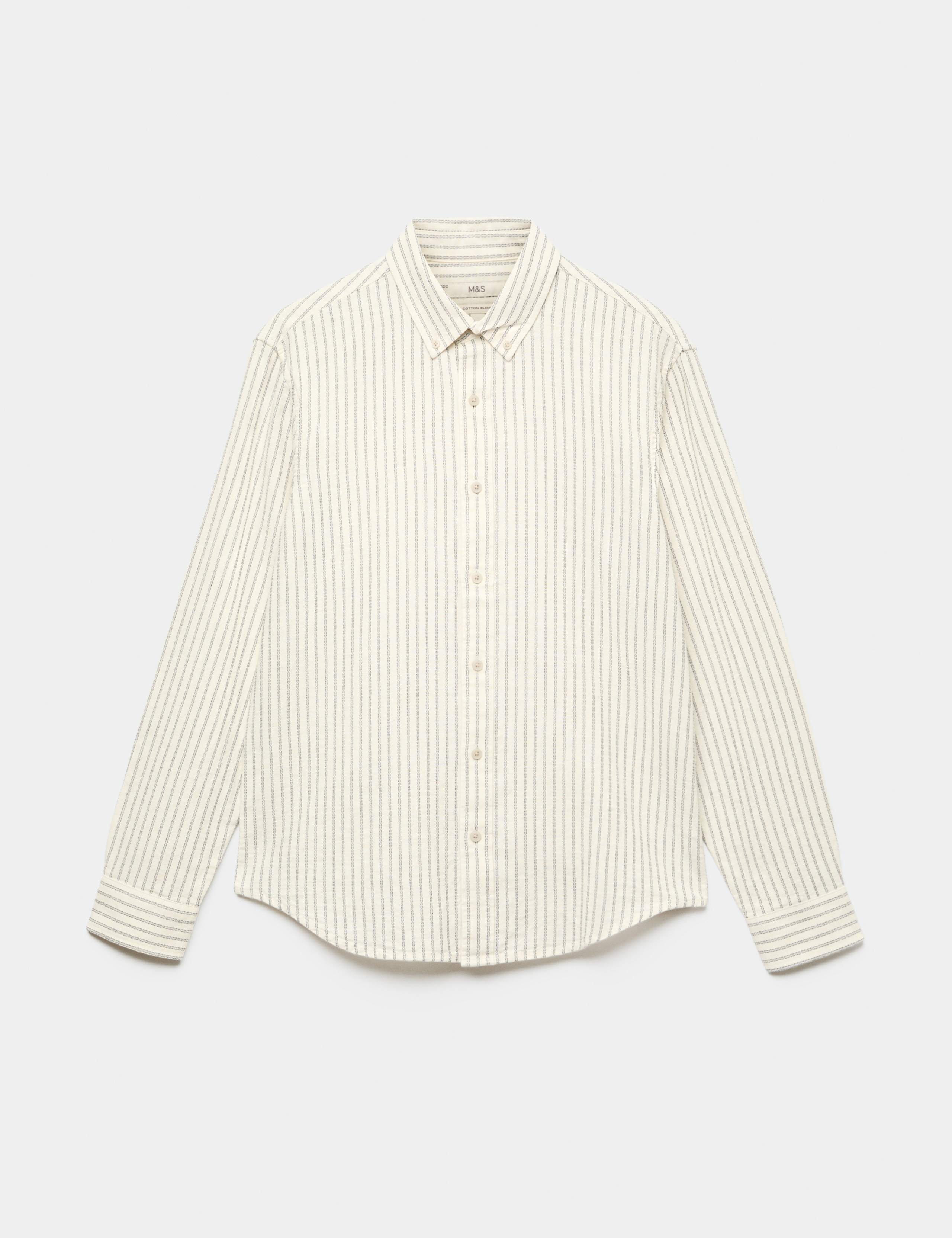 Cotton Linen Blend Striped Shirt 1 of 1