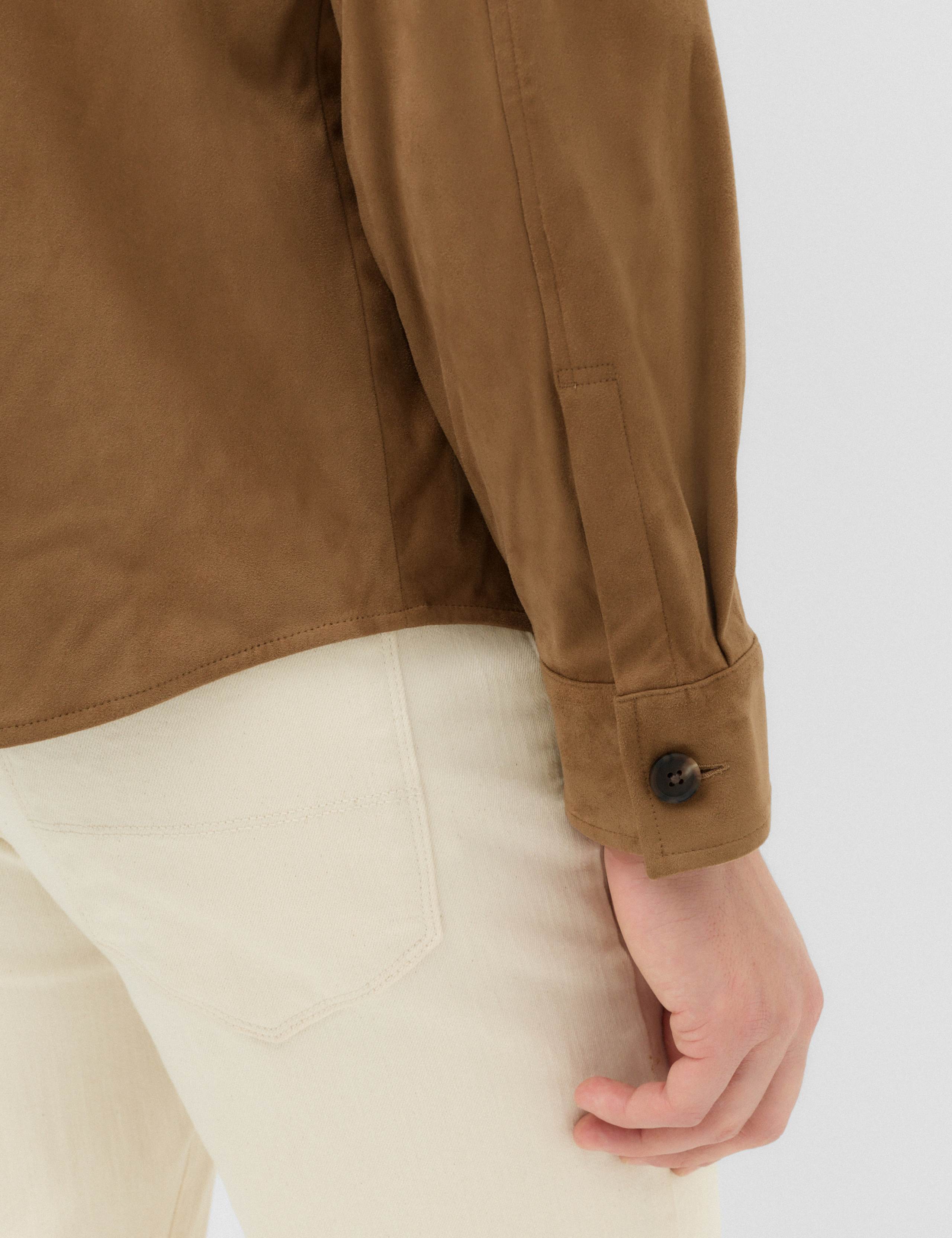 Regular Fit Faux Suede Overshirt 4 of 6