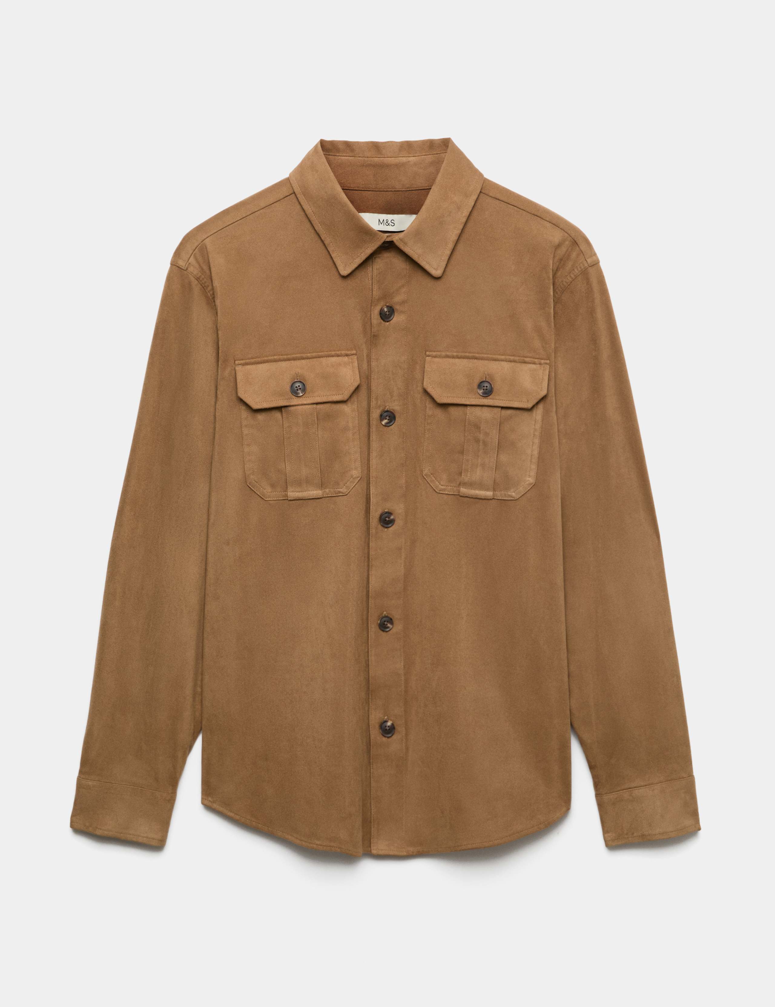 Regular Fit Faux Suede Overshirt 2 of 6