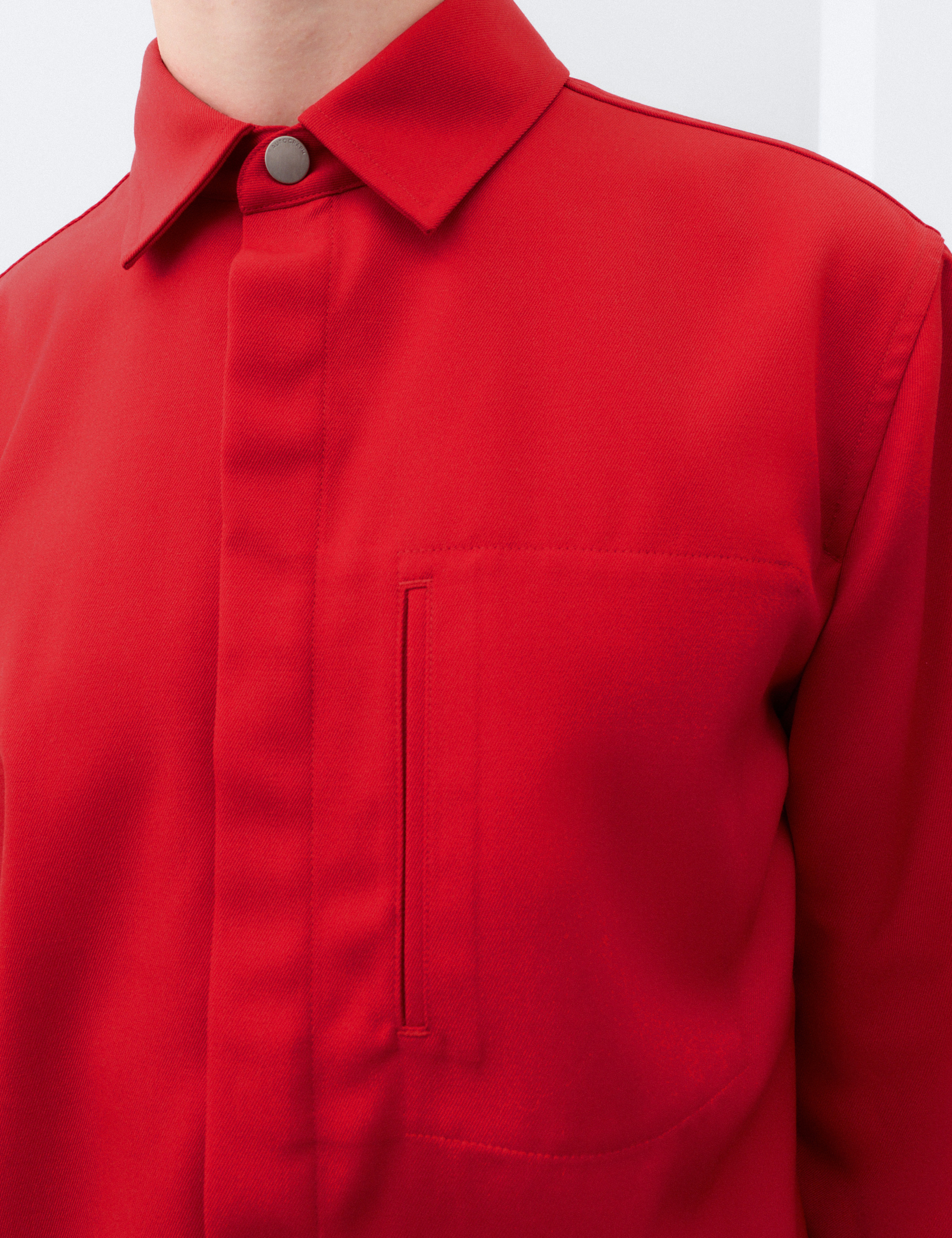 Wool Blend Twill Utility Overshirt 6 of 6