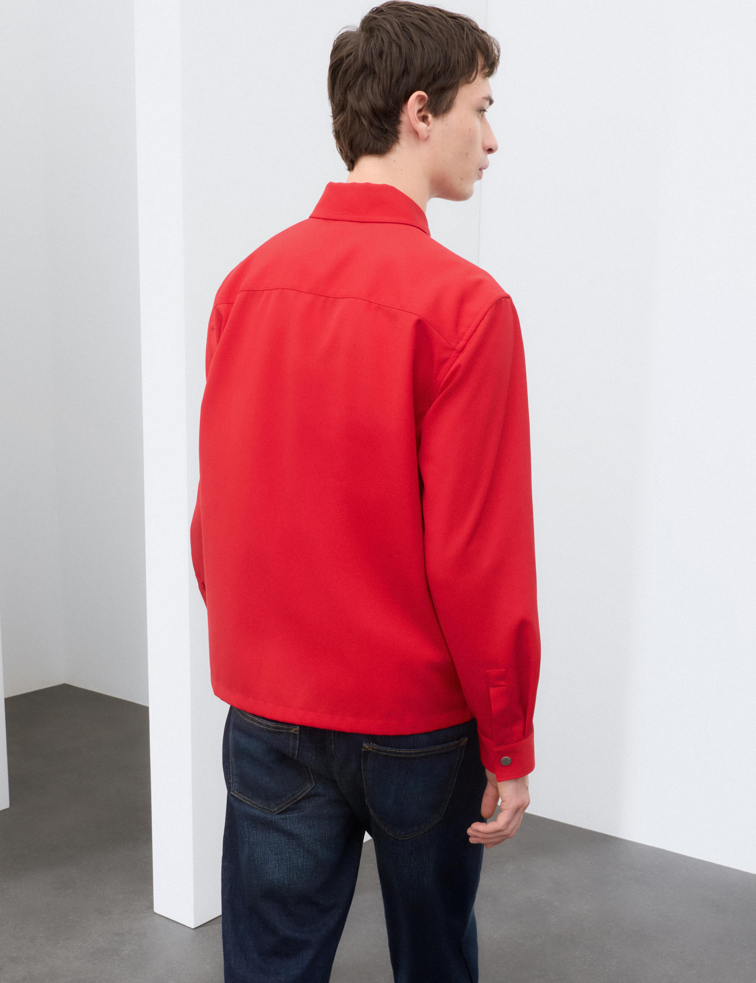 Wool Blend Twill Utility Overshirt 5 of 6