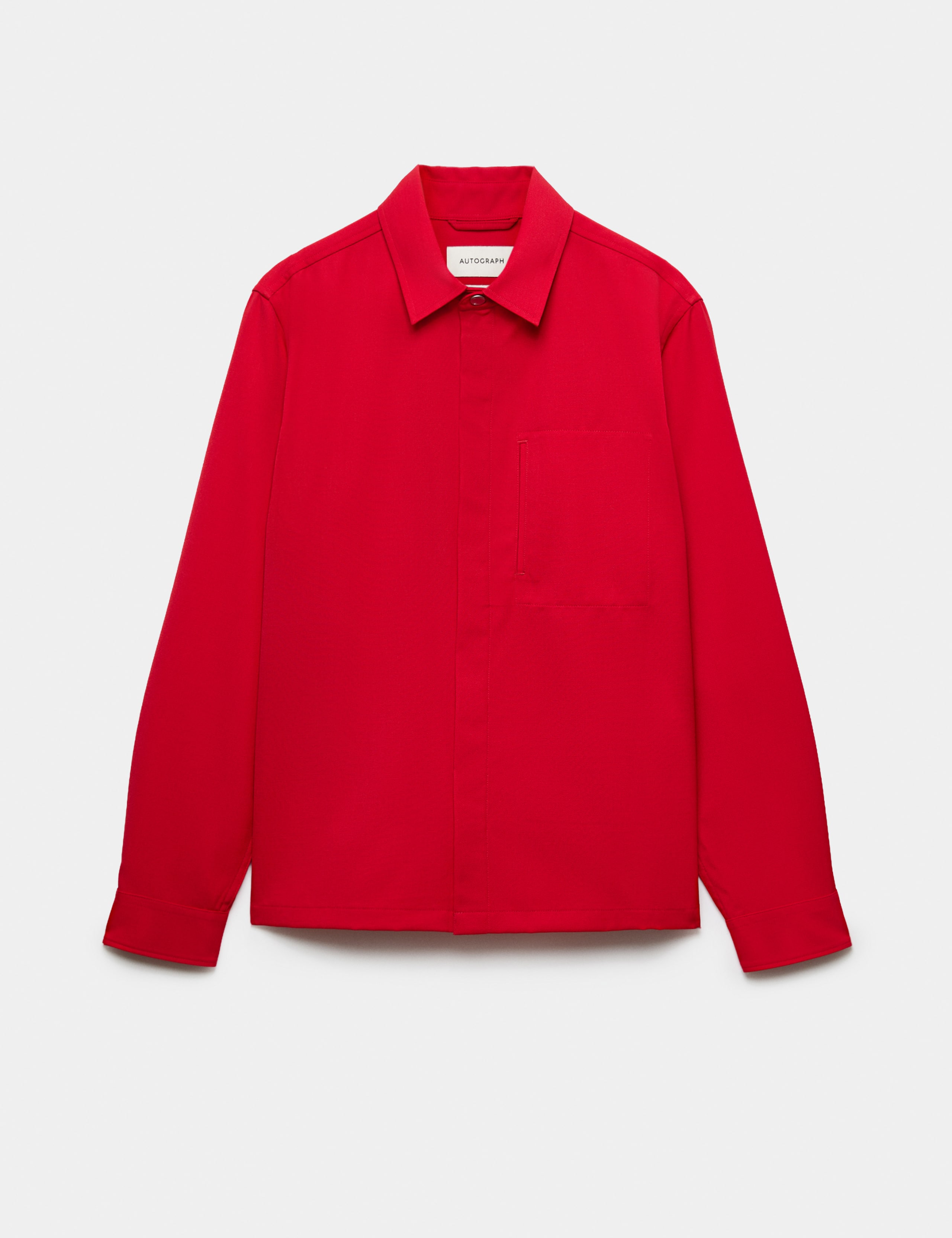 Wool Blend Twill Utility Overshirt 2 of 6