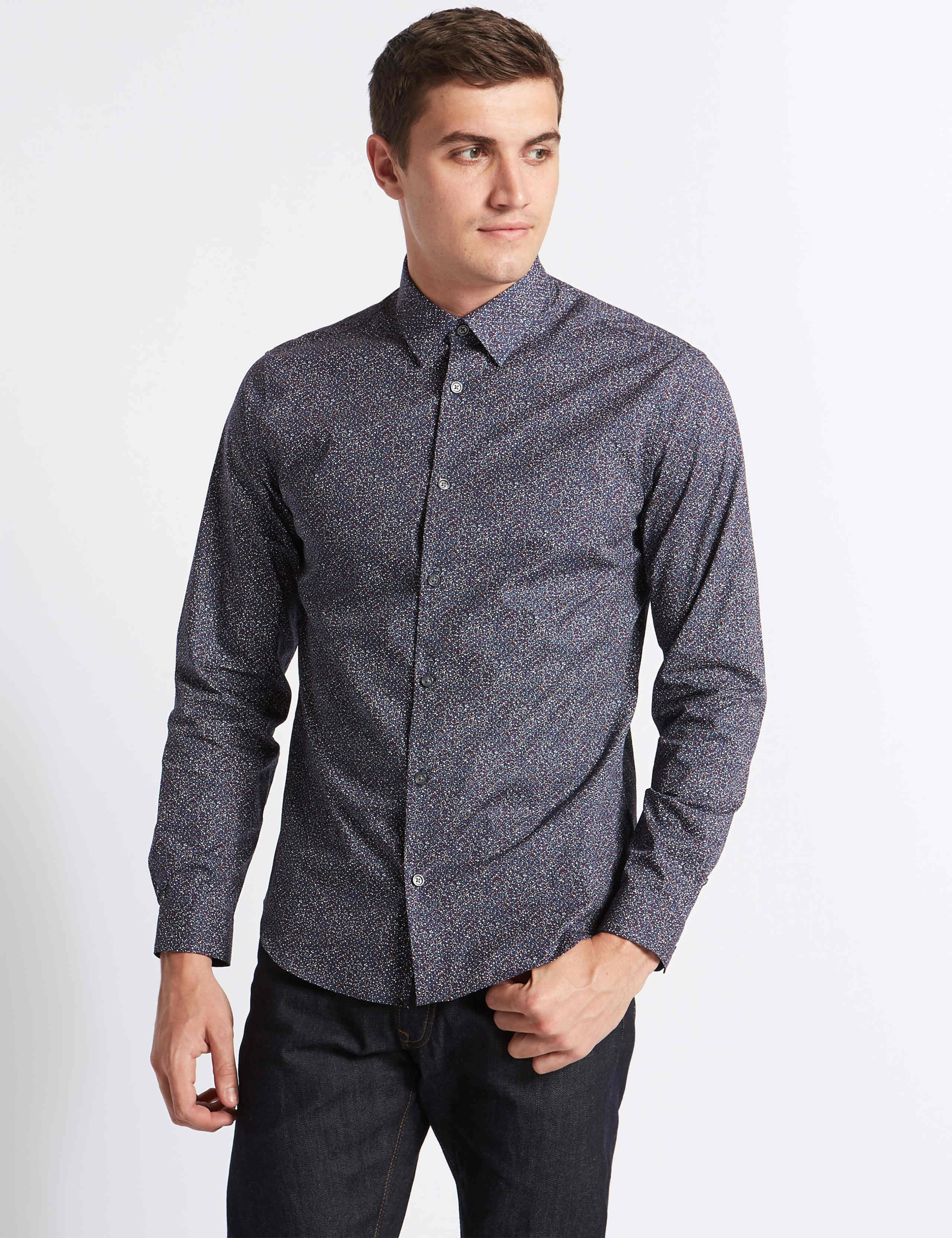 Pure Cotton Slim Fit Printed Shirt 1 of 6