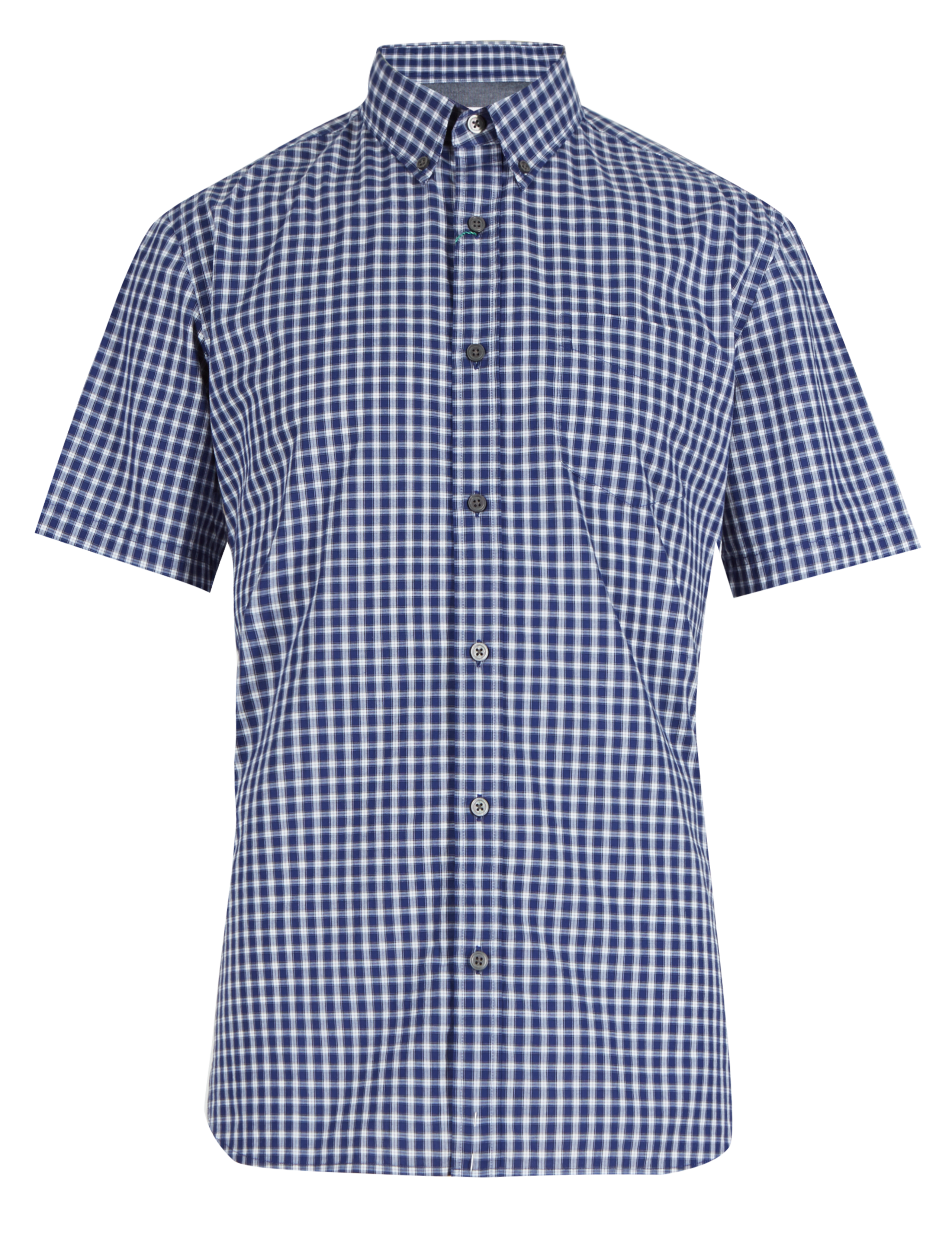 Pure Cotton Checked Short Sleeve Shirt 2 of 3