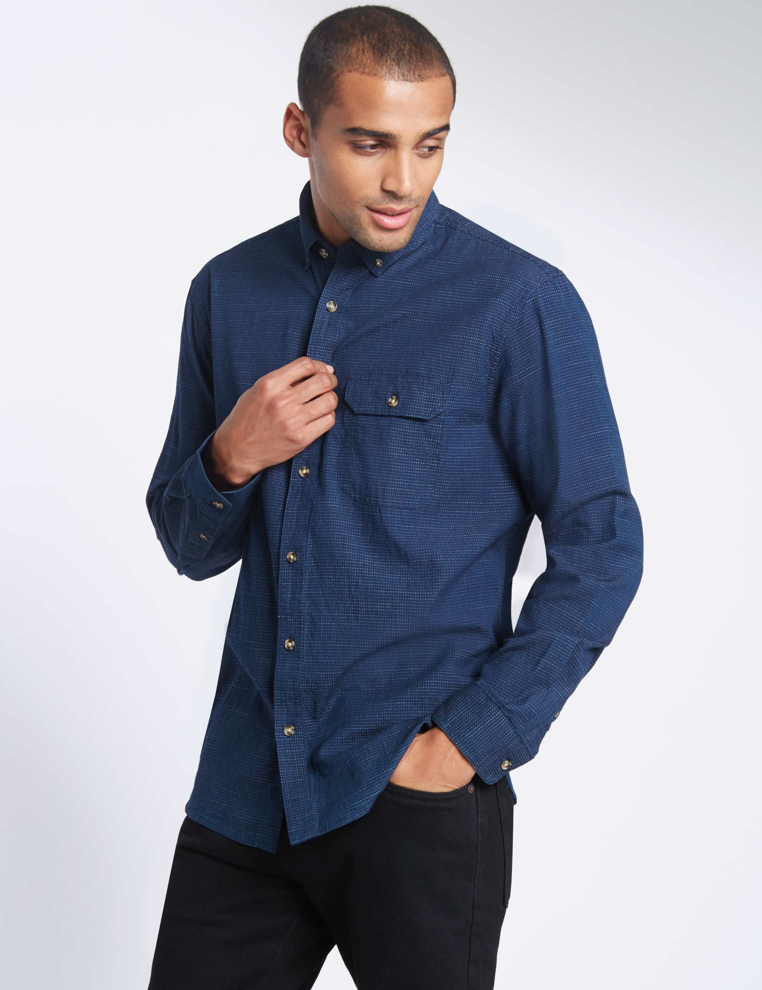 Pure Cotton Chambray Shirt 1 of 4