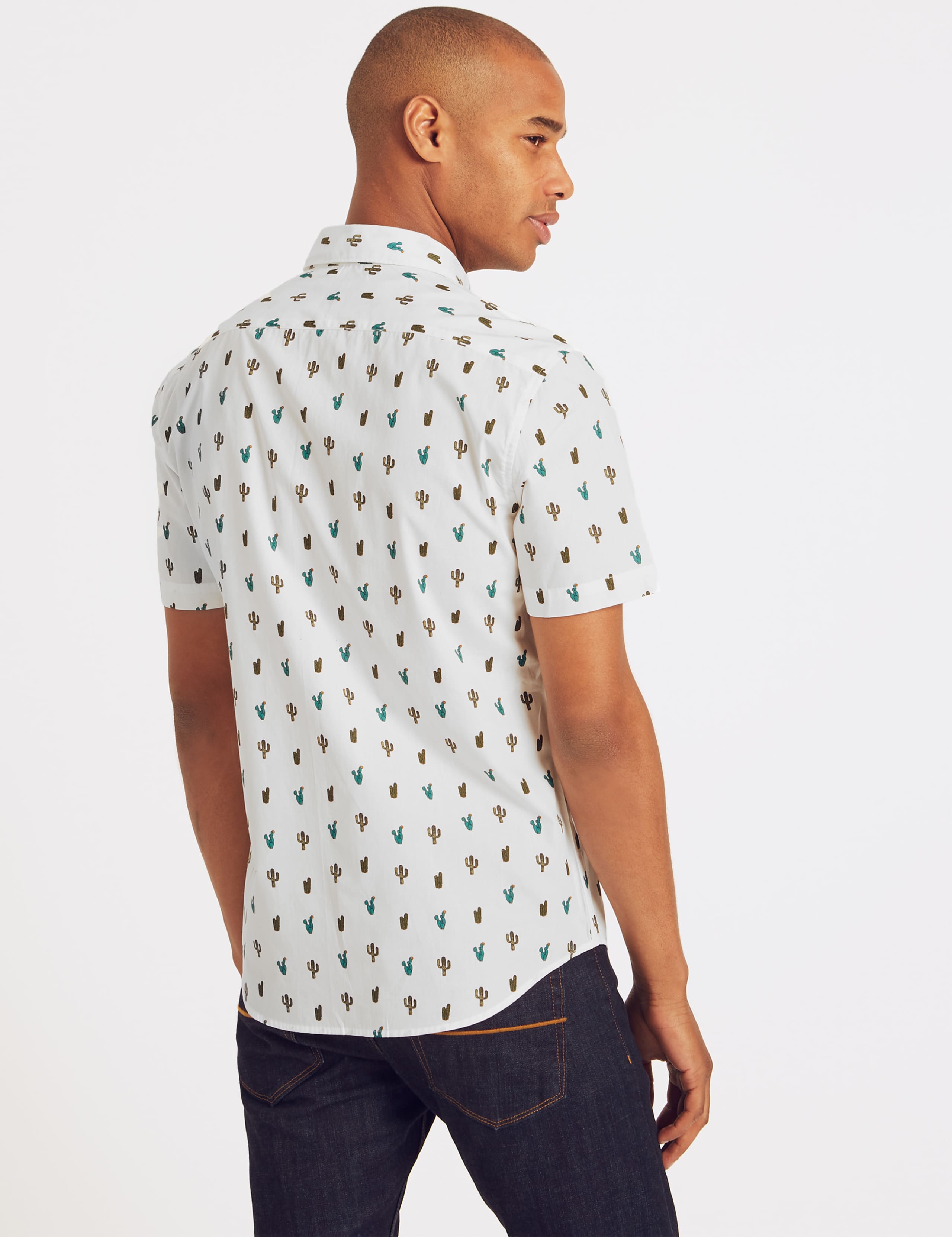 Pure Cotton Slim Fit Cactus Print Shirt 4 of 5