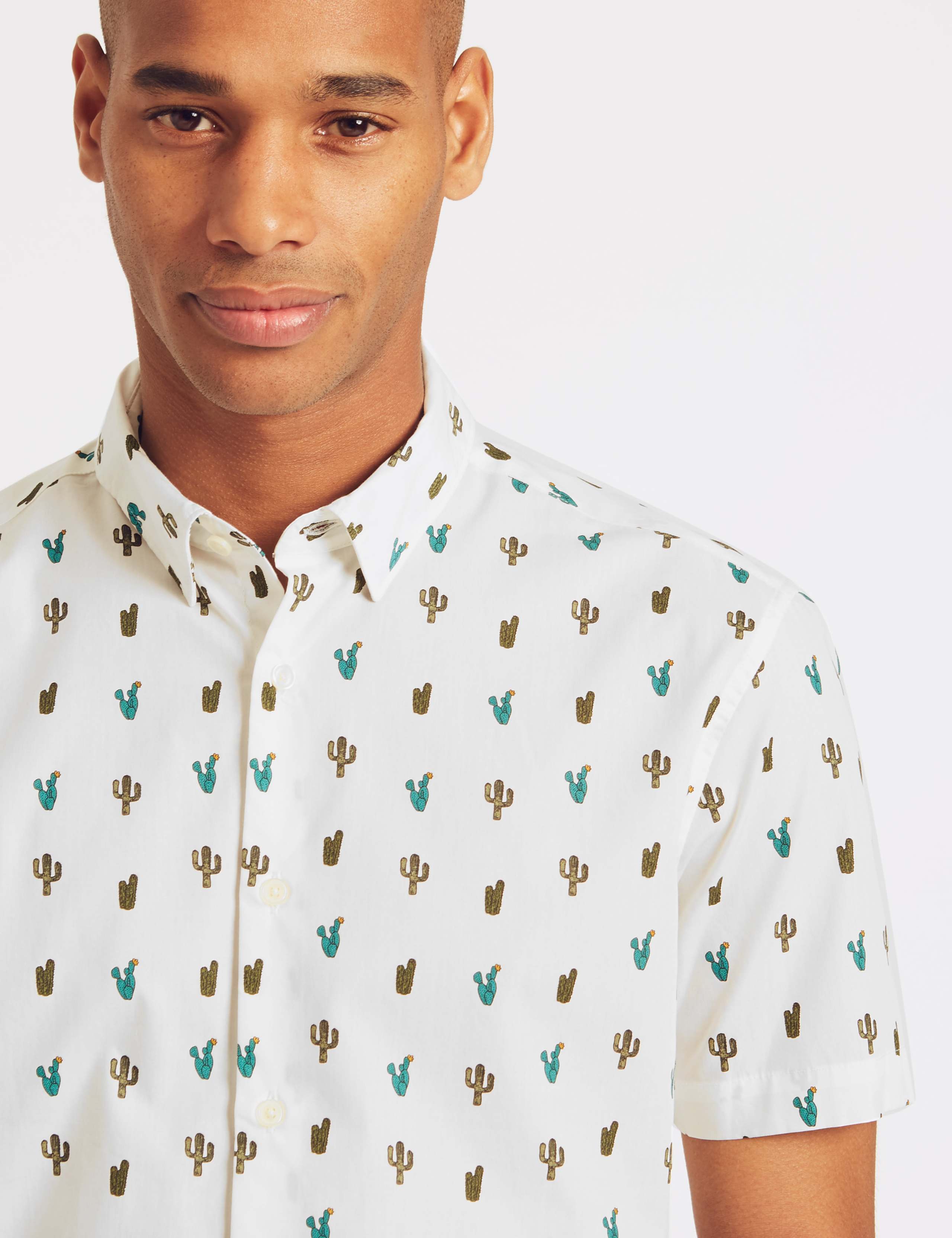 Pure Cotton Slim Fit Cactus Print Shirt 5 of 5