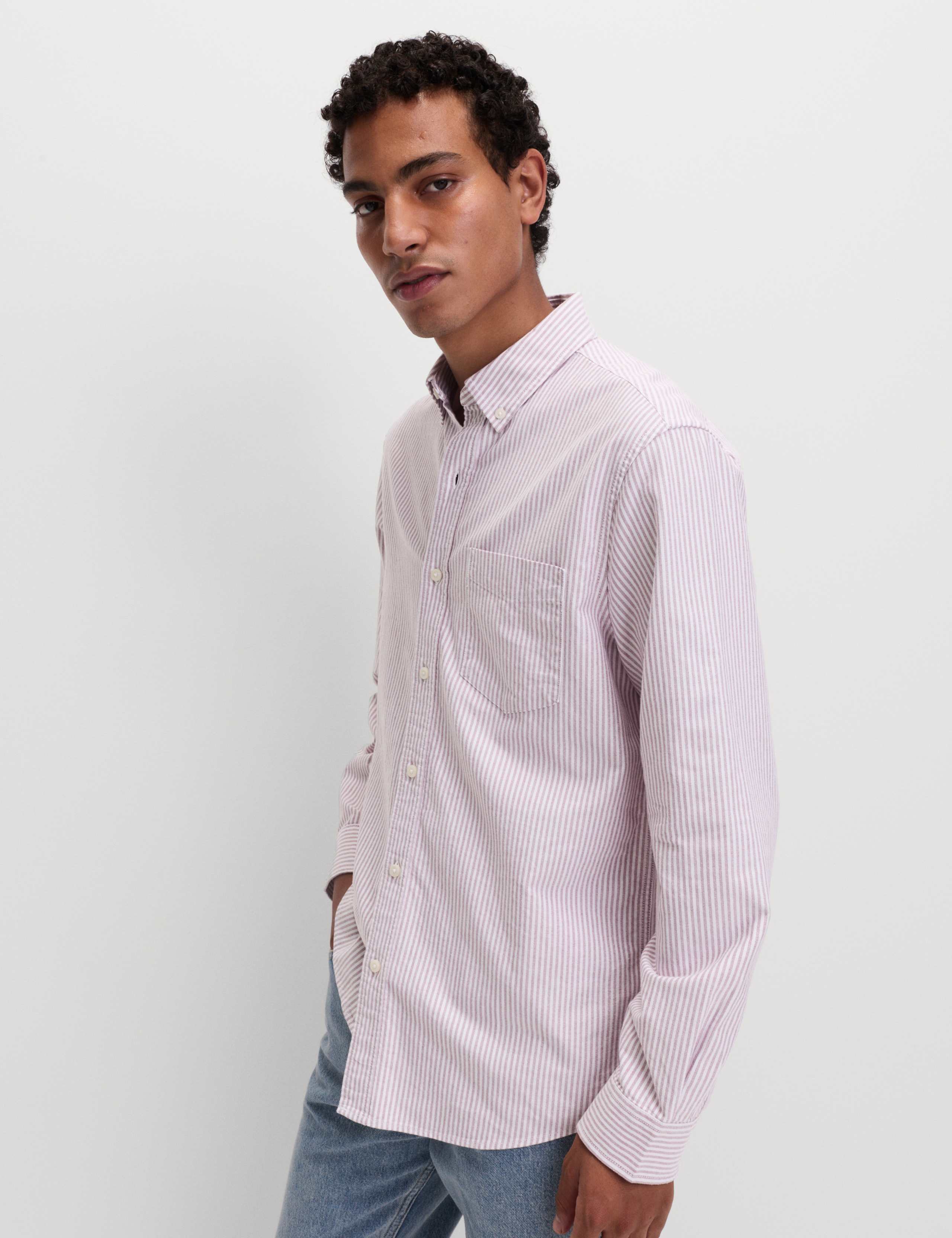 Ultimate Pure Cotton Striped Oxford Shirt 1 of 5
