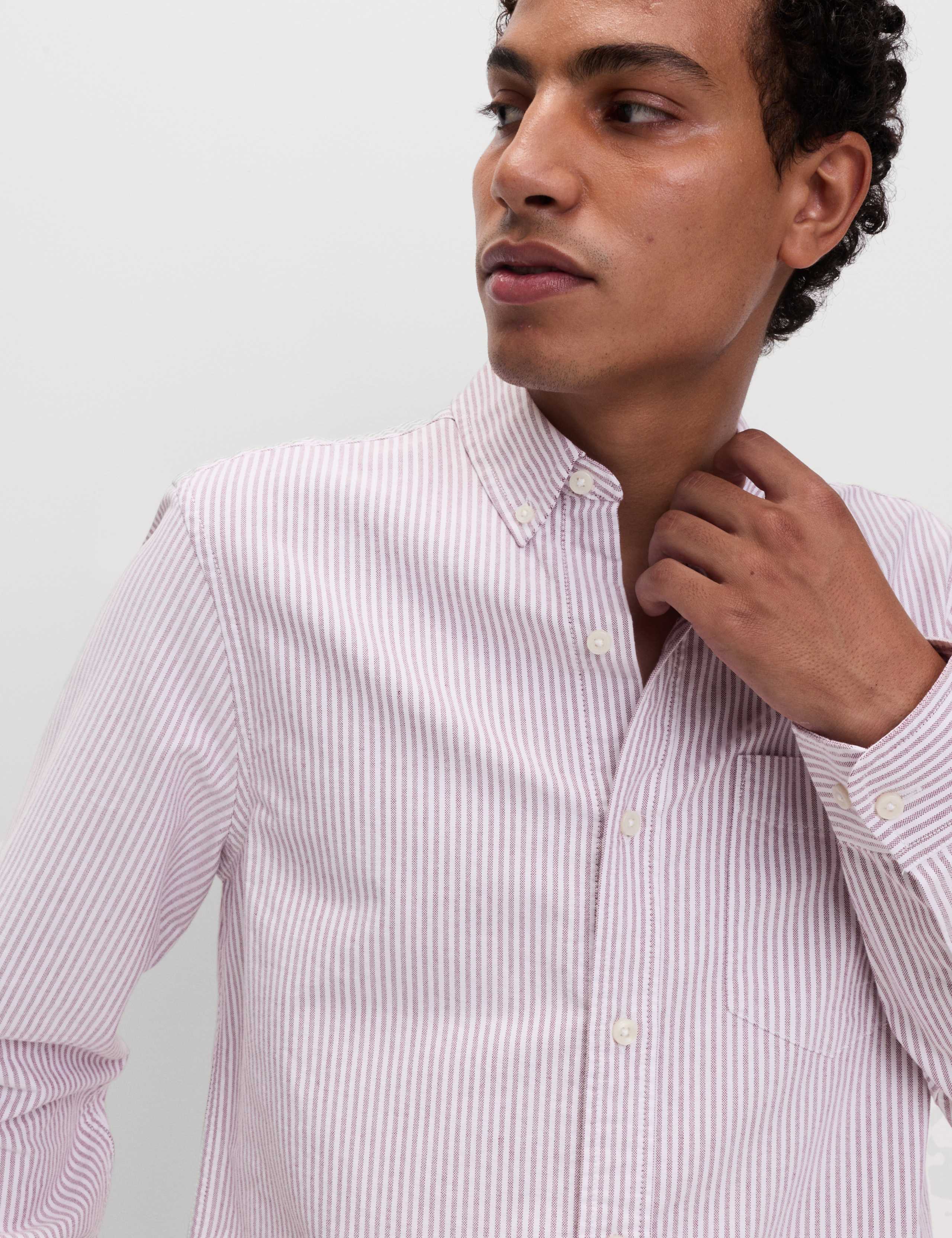 Ultimate Pure Cotton Striped Oxford Shirt 3 of 5