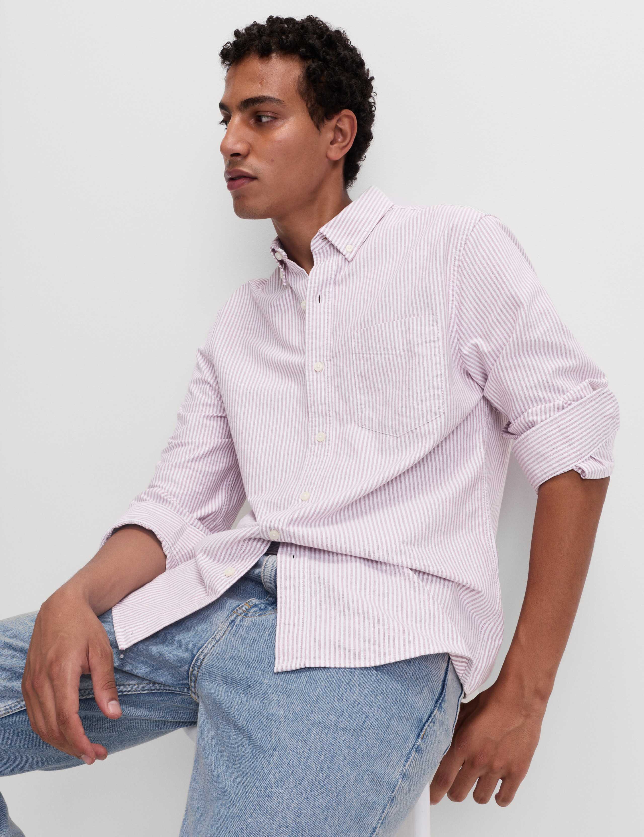 Ultimate Pure Cotton Striped Oxford Shirt 5 of 5