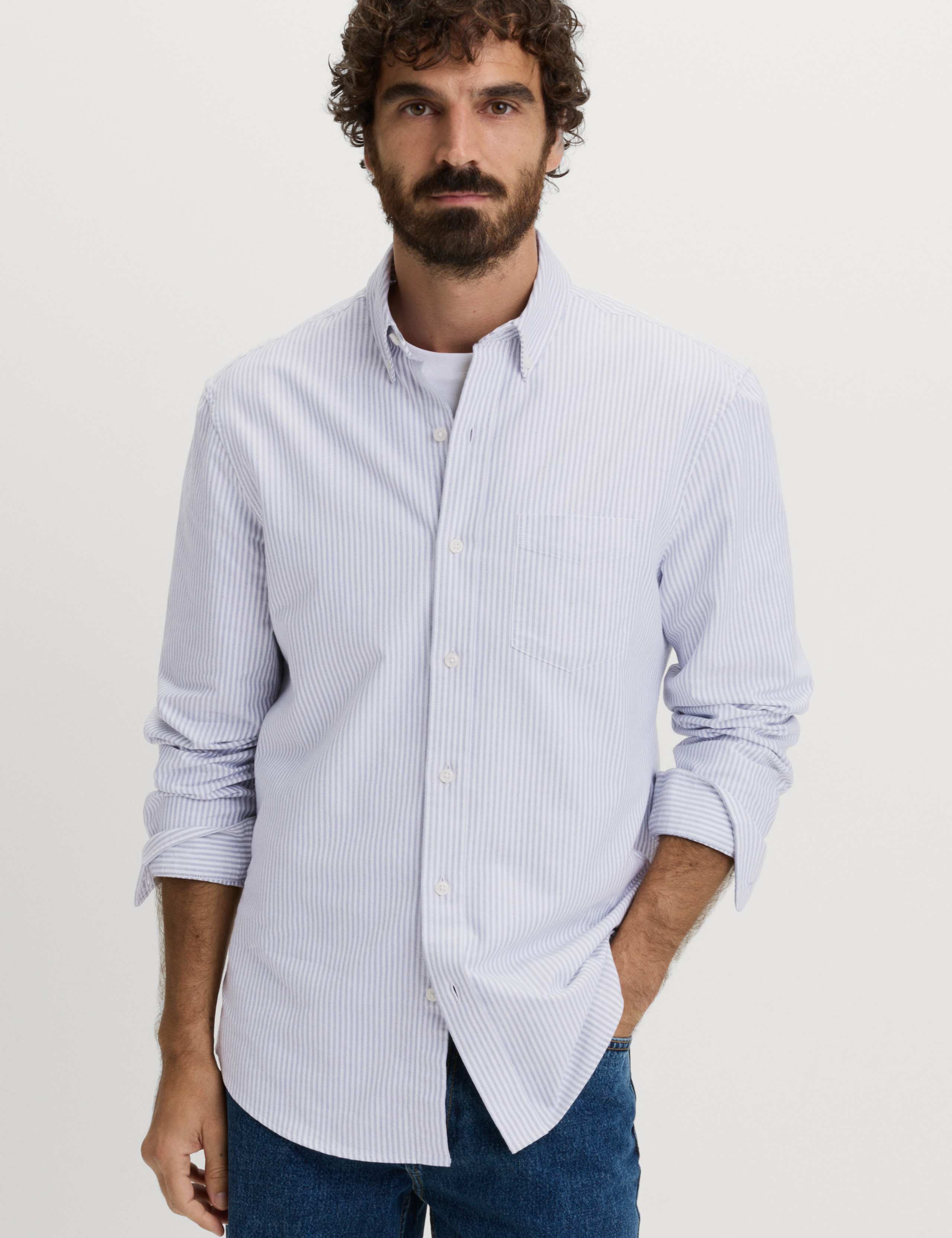 Ultimate Pure Cotton Striped Oxford Shirt 1 of 5