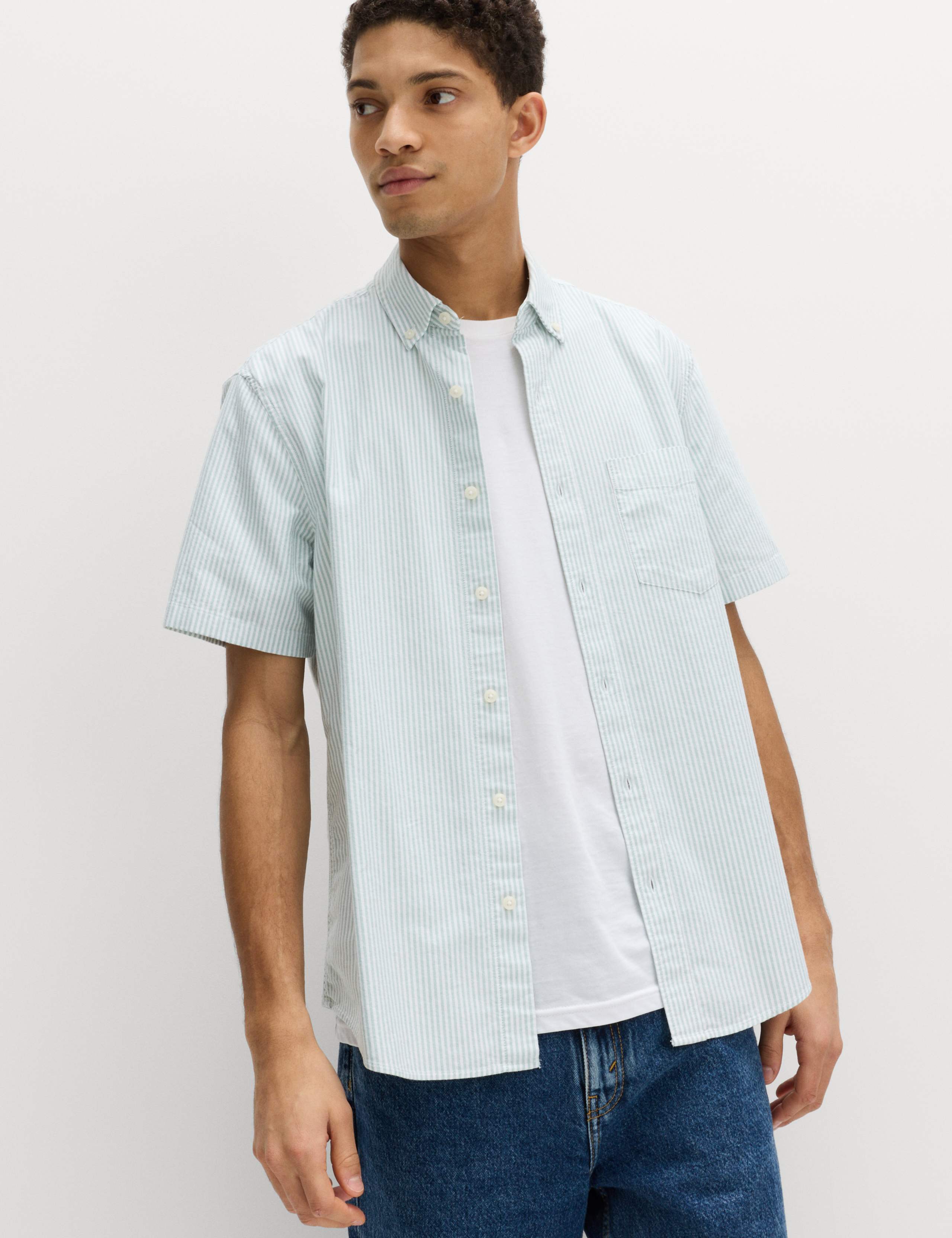 Ultimate Pure Cotton Striped Oxford Shirt 3 of 6