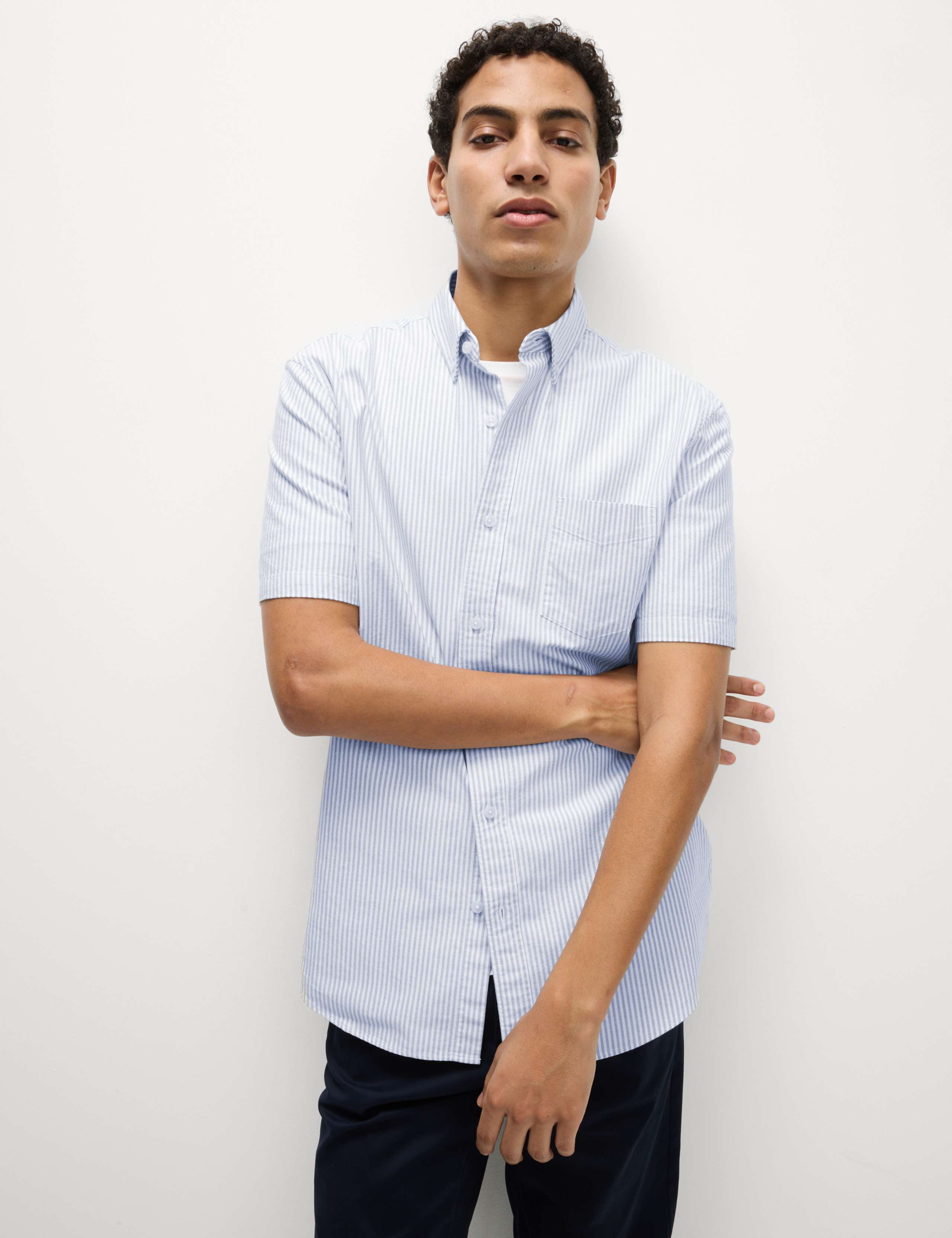 Ultimate Pure Cotton Striped Oxford Shirt 3 of 7