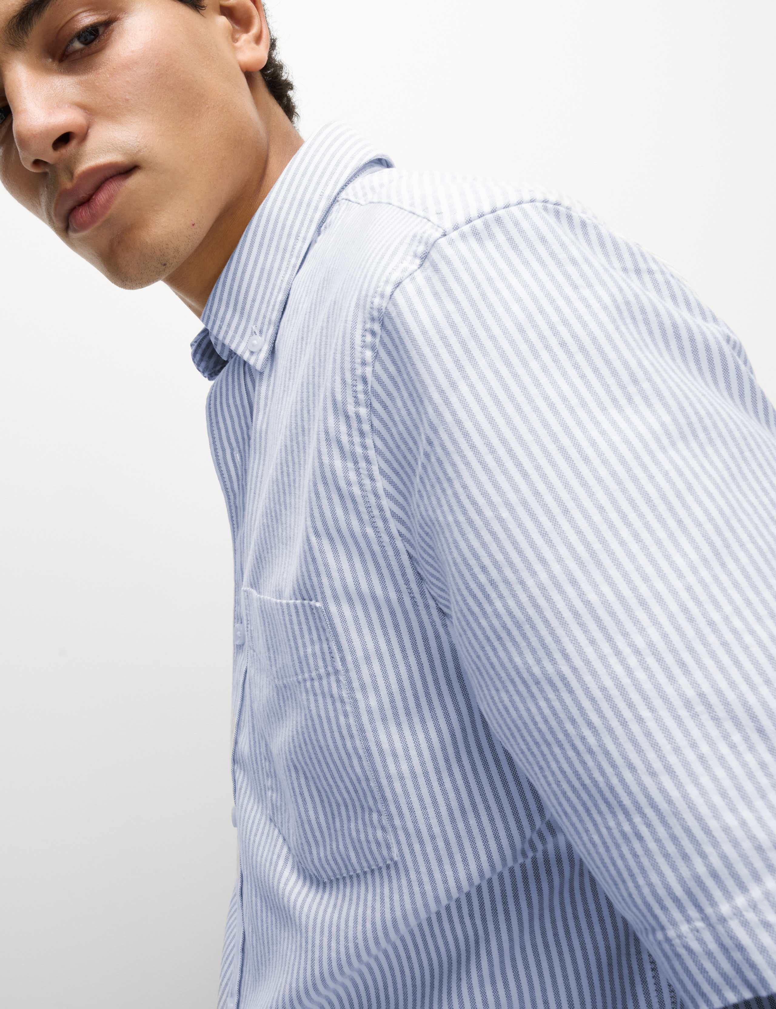 Ultimate Pure Cotton Striped Oxford Shirt 4 of 7
