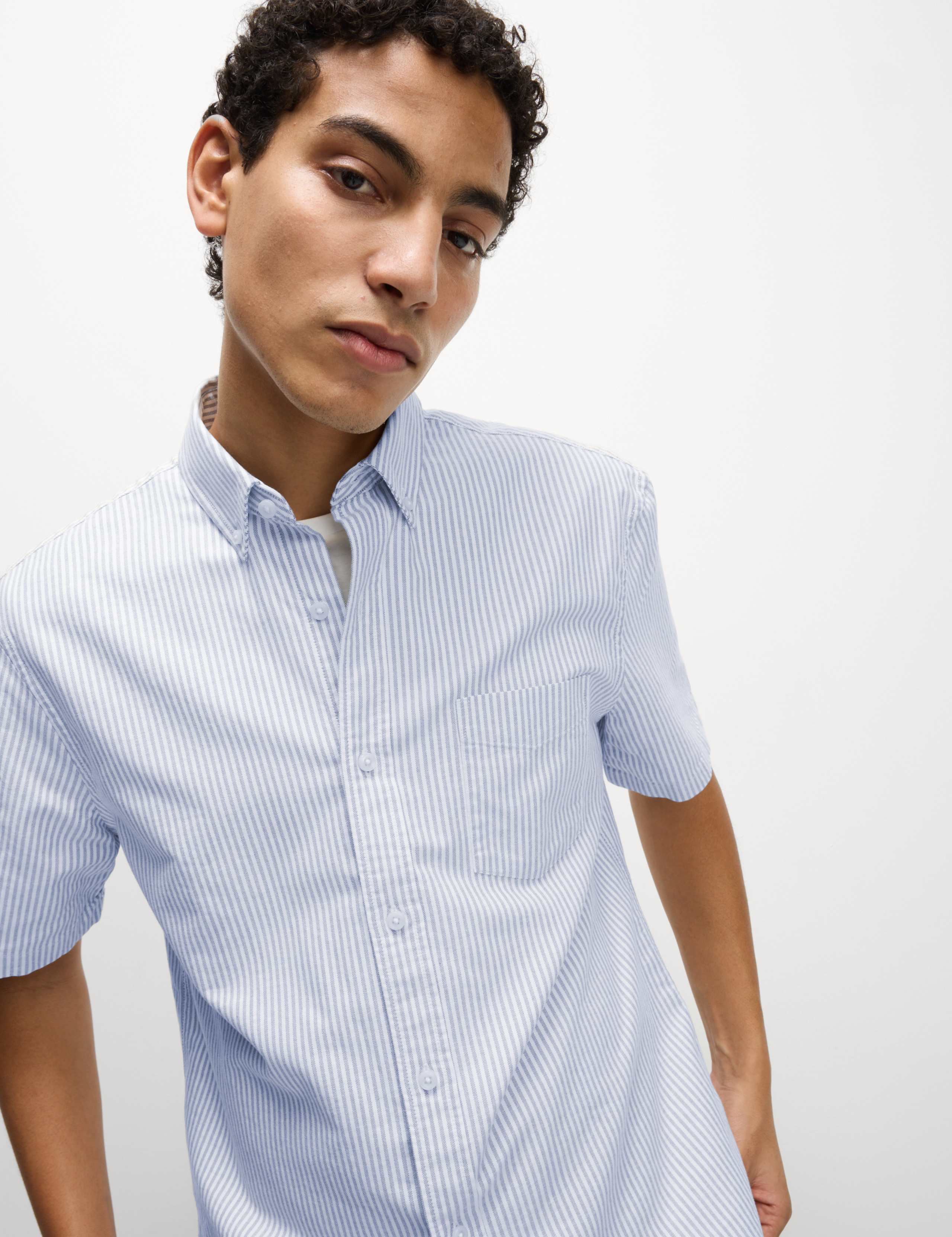 Ultimate Pure Cotton Striped Oxford Shirt 5 of 7