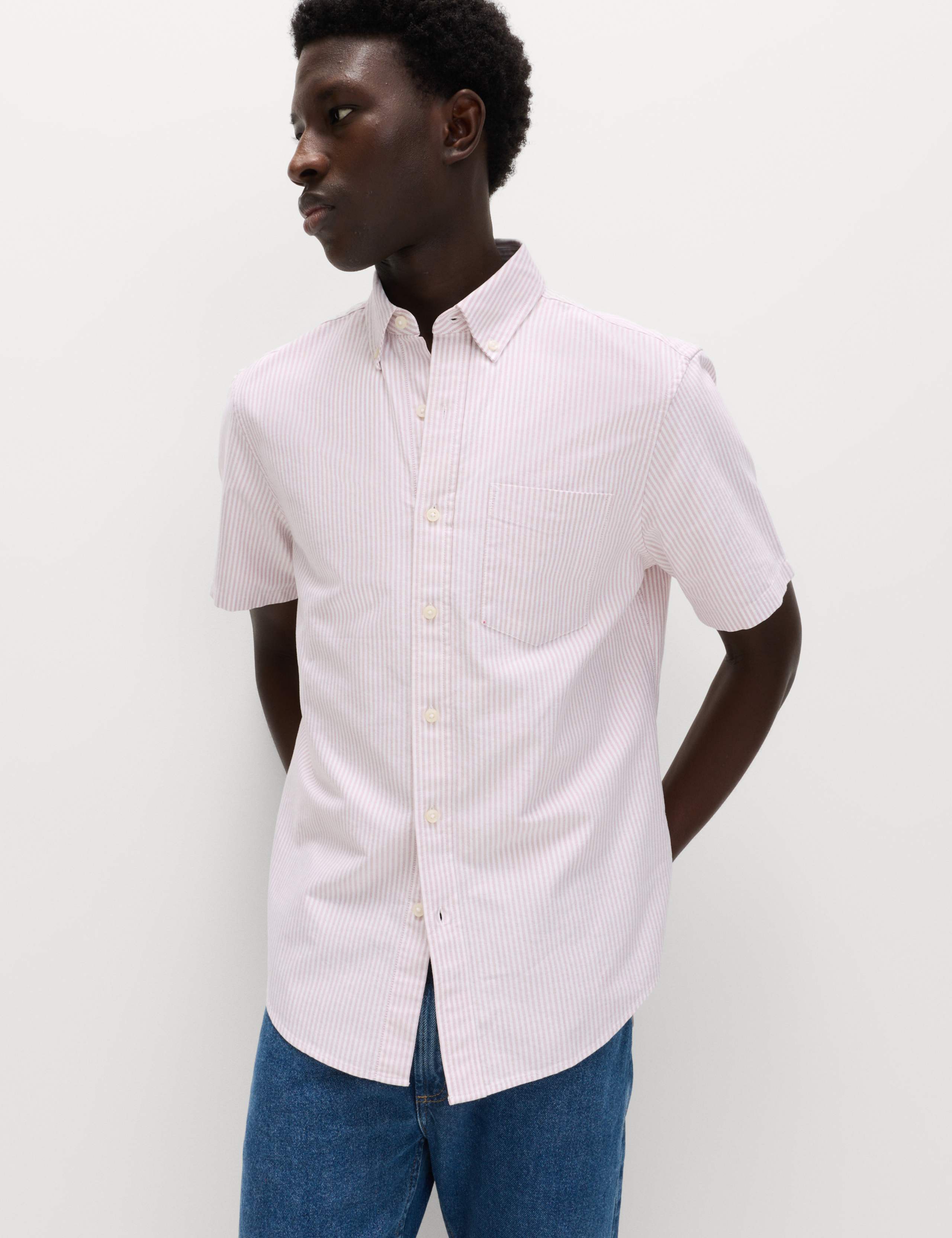 Ultimate Pure Cotton Striped Oxford Shirt 1 of 5