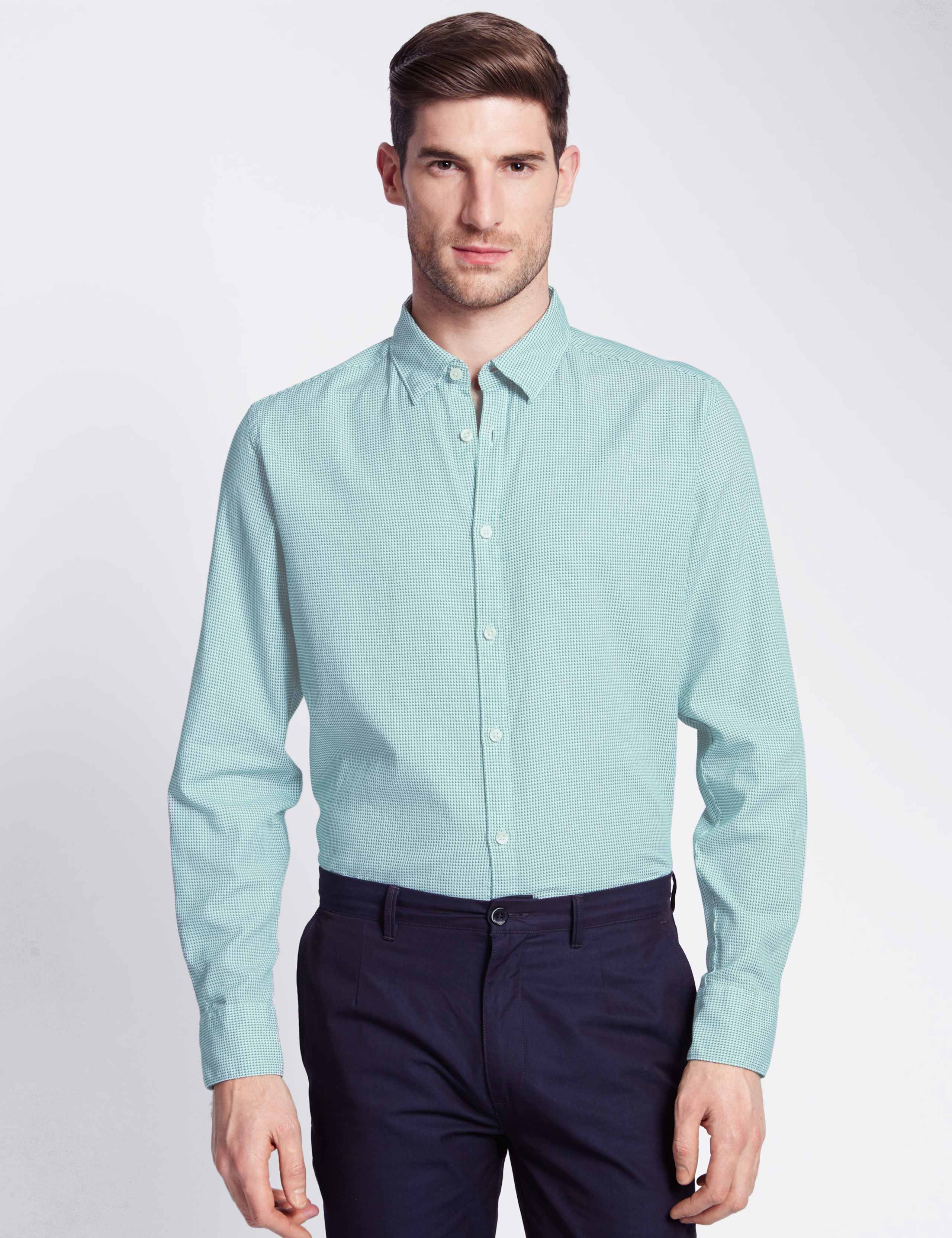 Italian Fabric Pure Cotton Tailored Fit Shirt 1 of 5