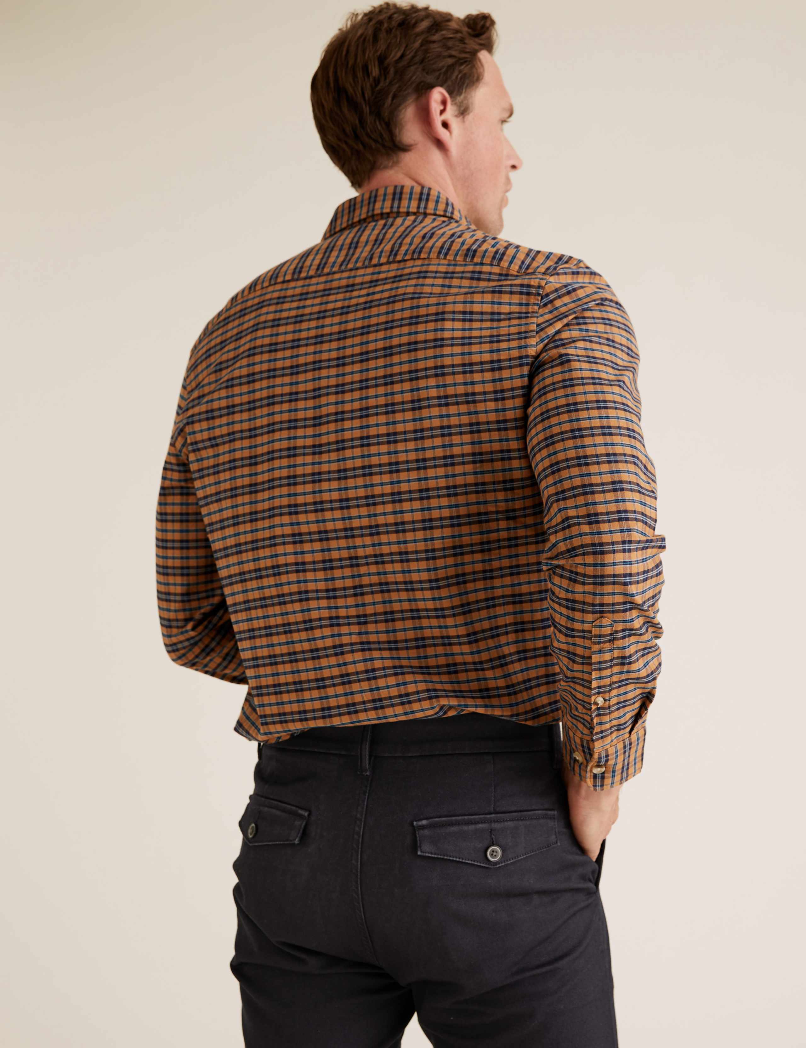 Pure Cotton Check Oxford Shirt 4 of 4