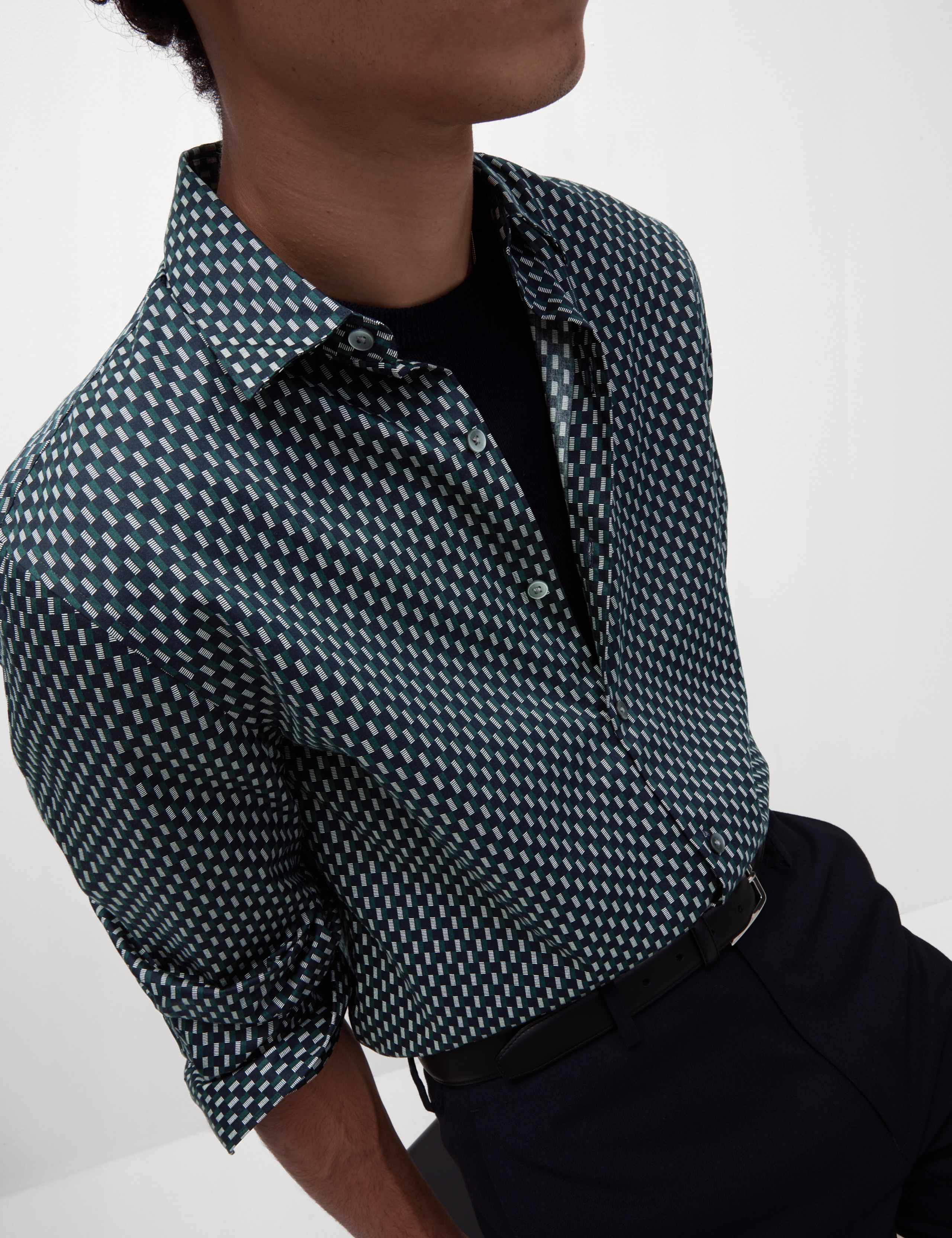 Cotton Blend Print Shirt 4 of 5