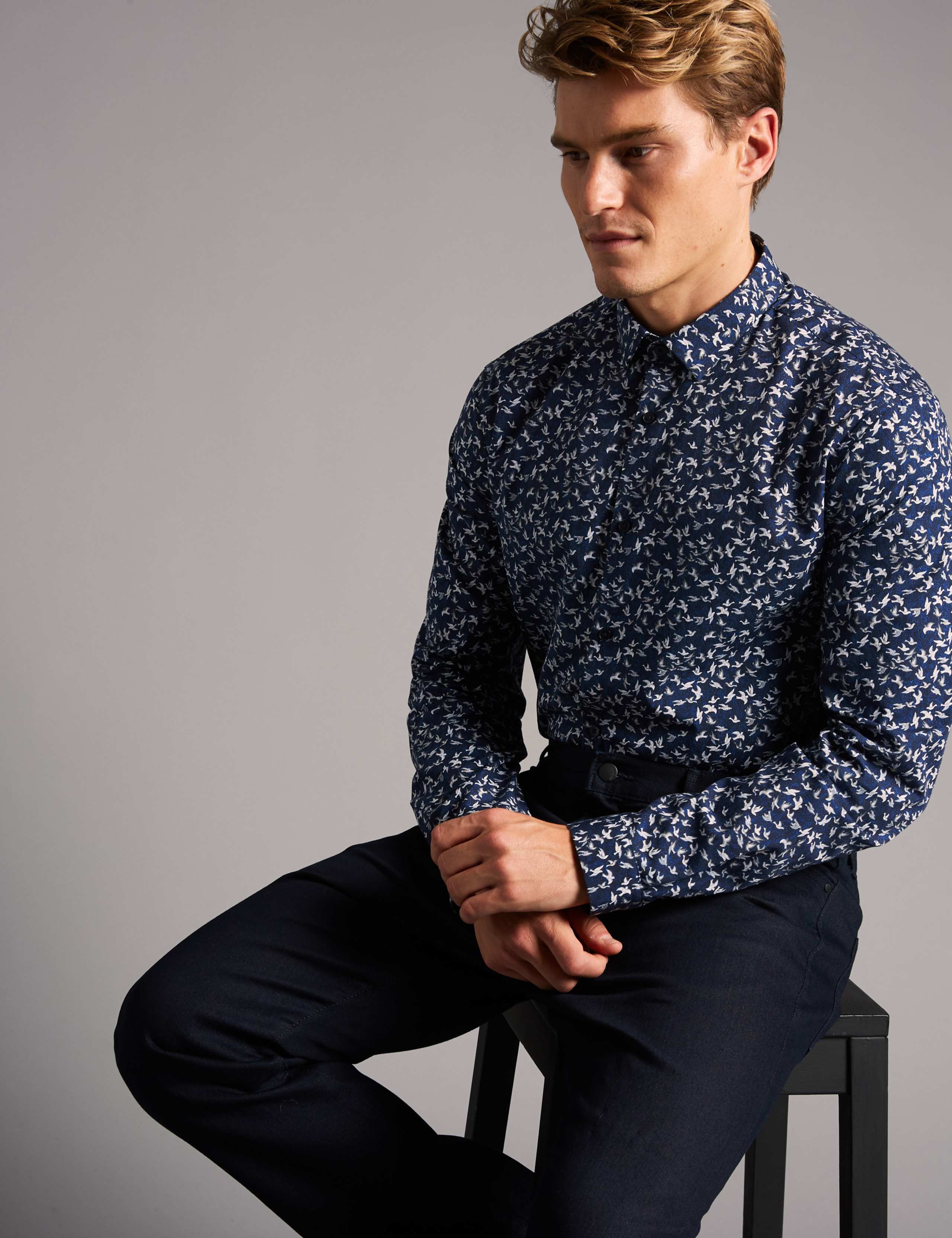 Italian Fabric Slim Fit Printed Shirt 3 of 5