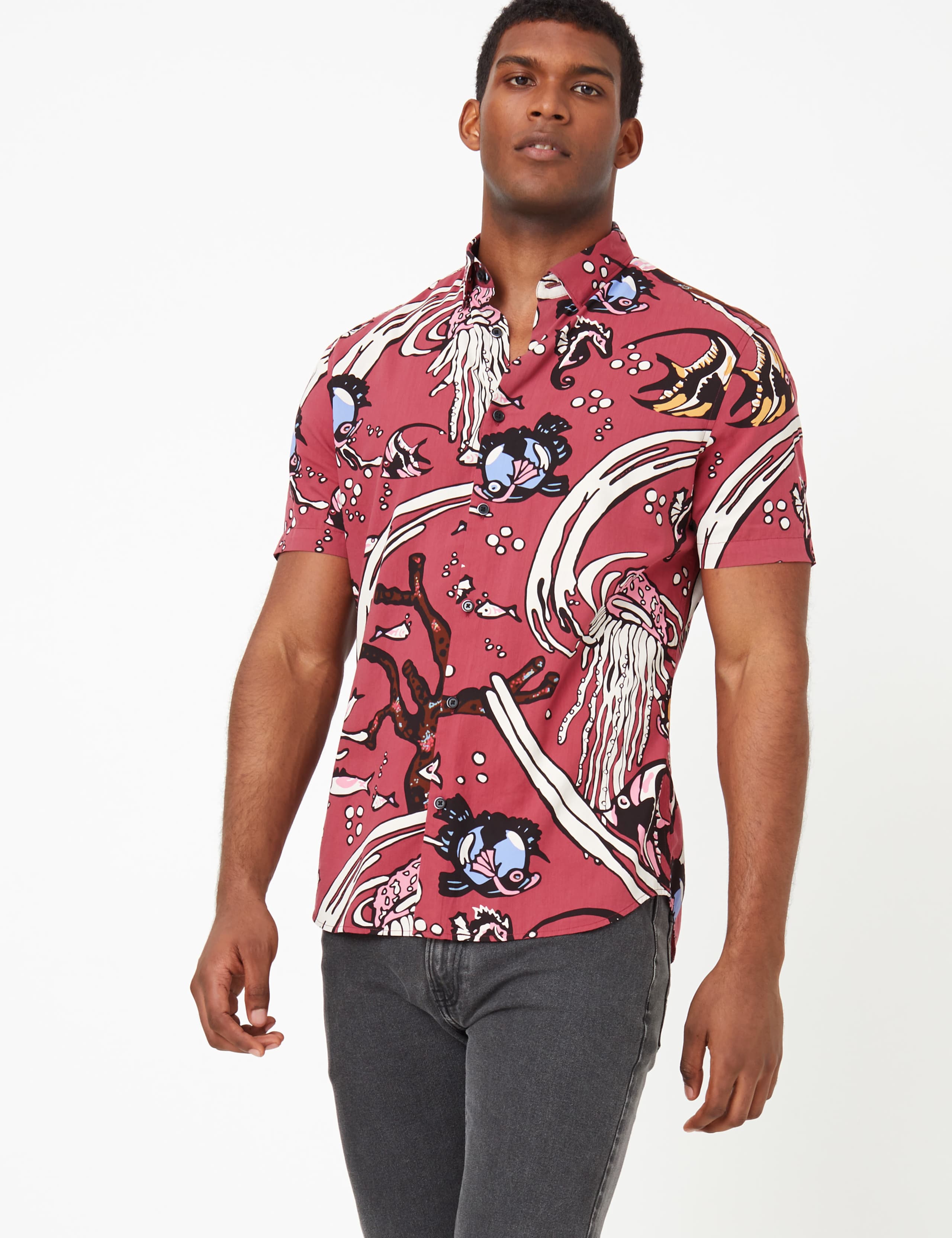 Cotton Big Fish Print Shirt 1 of 4
