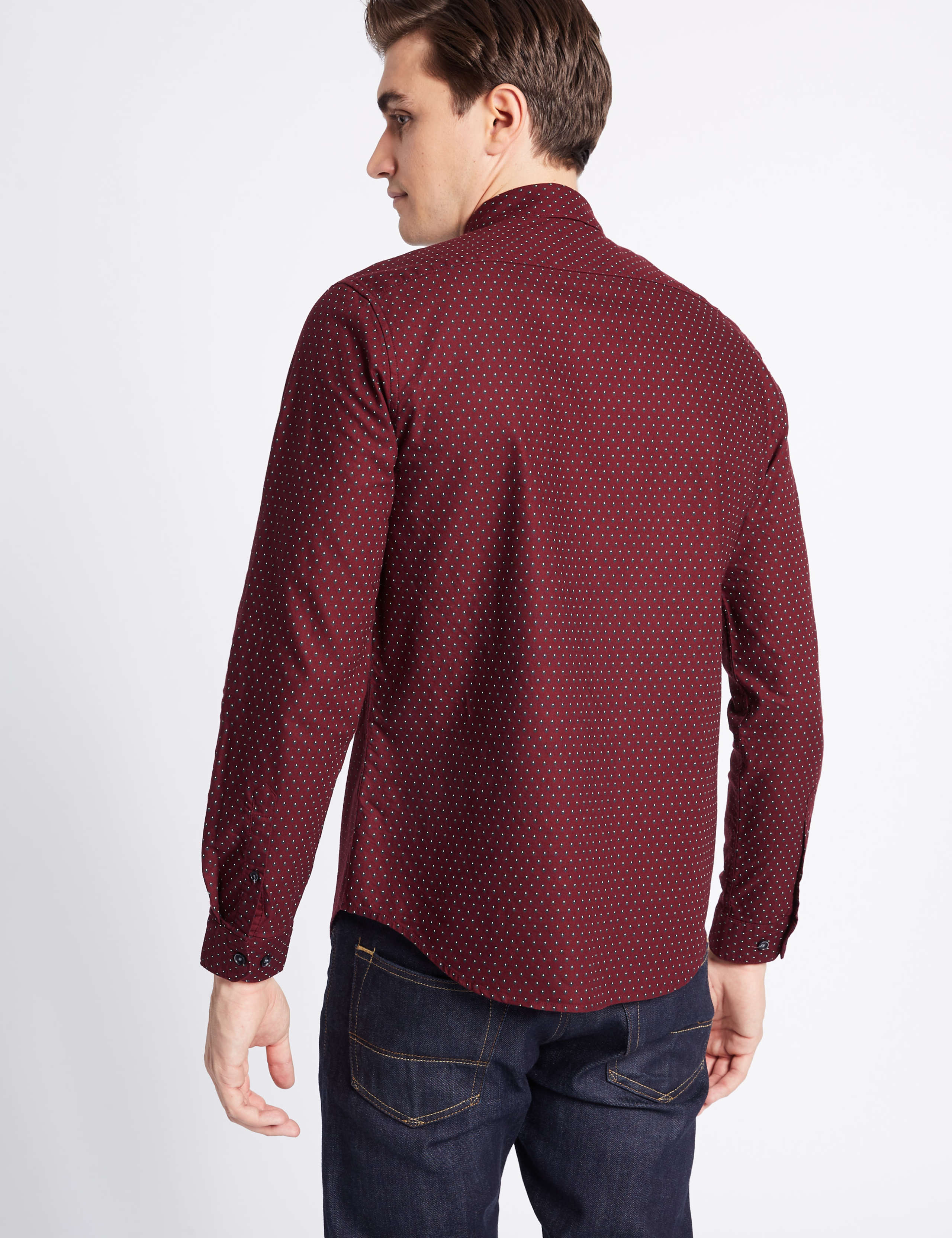 Pure Cotton Slim Fit Printed Oxford  Shirt 4 of 5