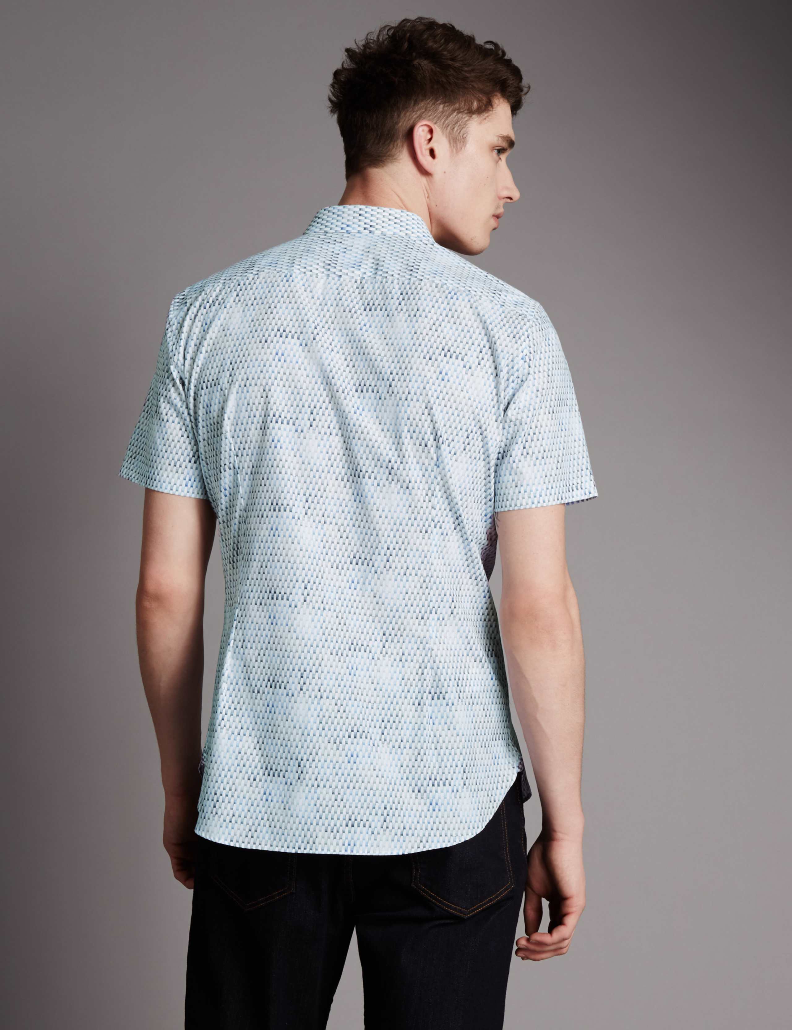 Luxury Supima® Cotton Slim Fit Tile Print Shirt 3 of 3