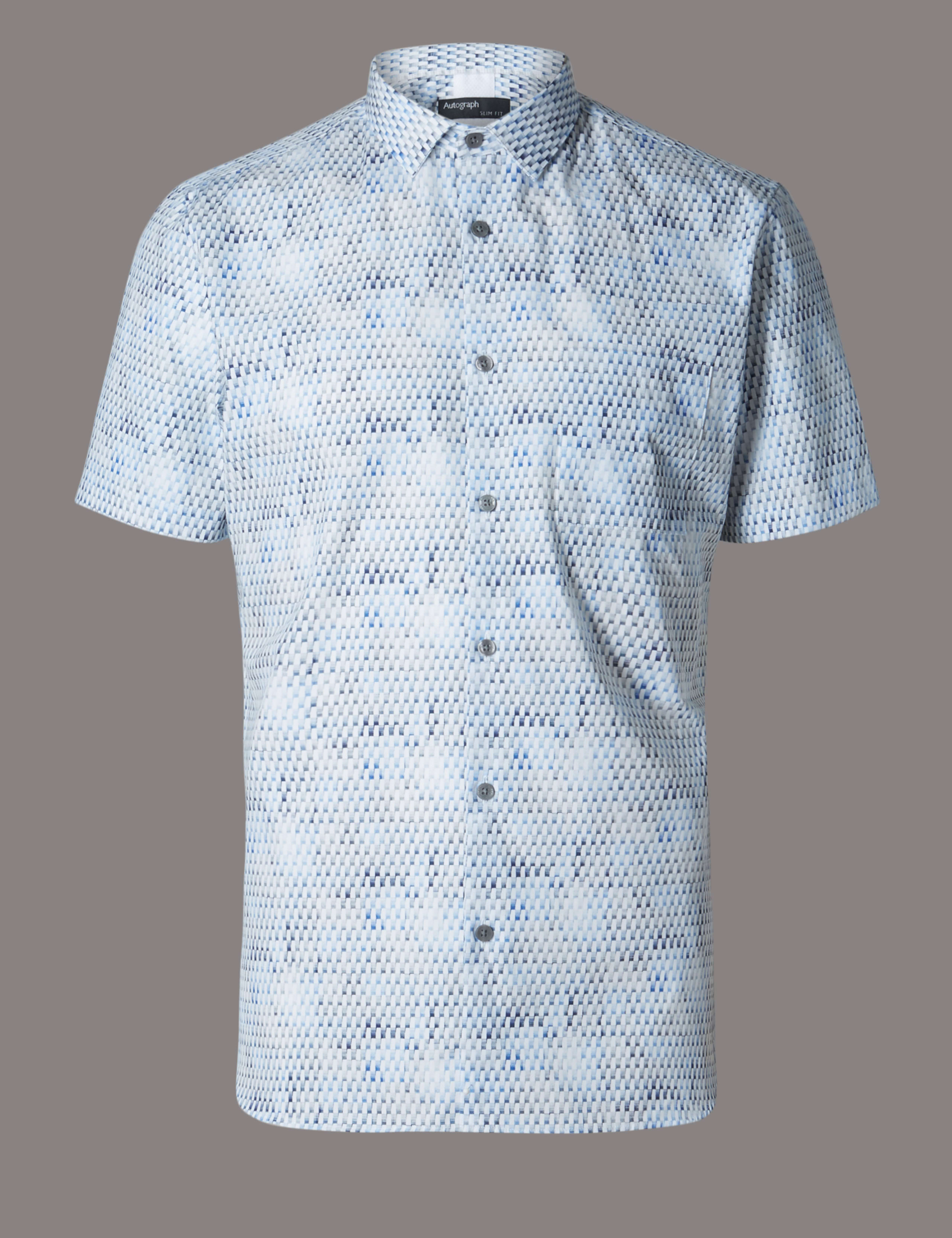 Luxury Supima® Cotton Slim Fit Tile Print Shirt 2 of 3