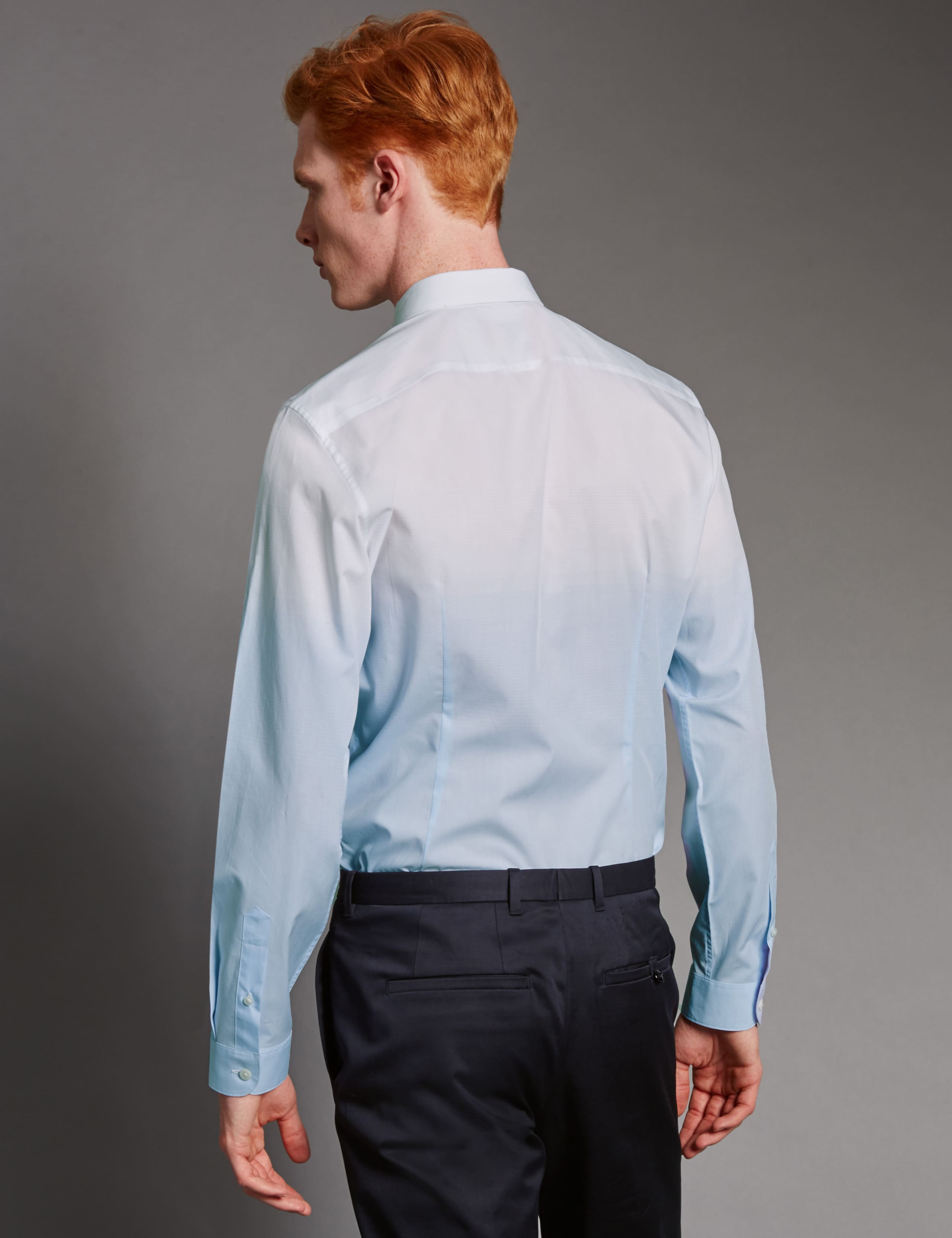 Luxury Pure Cotton Slim Fit Dip Dye Shirt 3 of 5