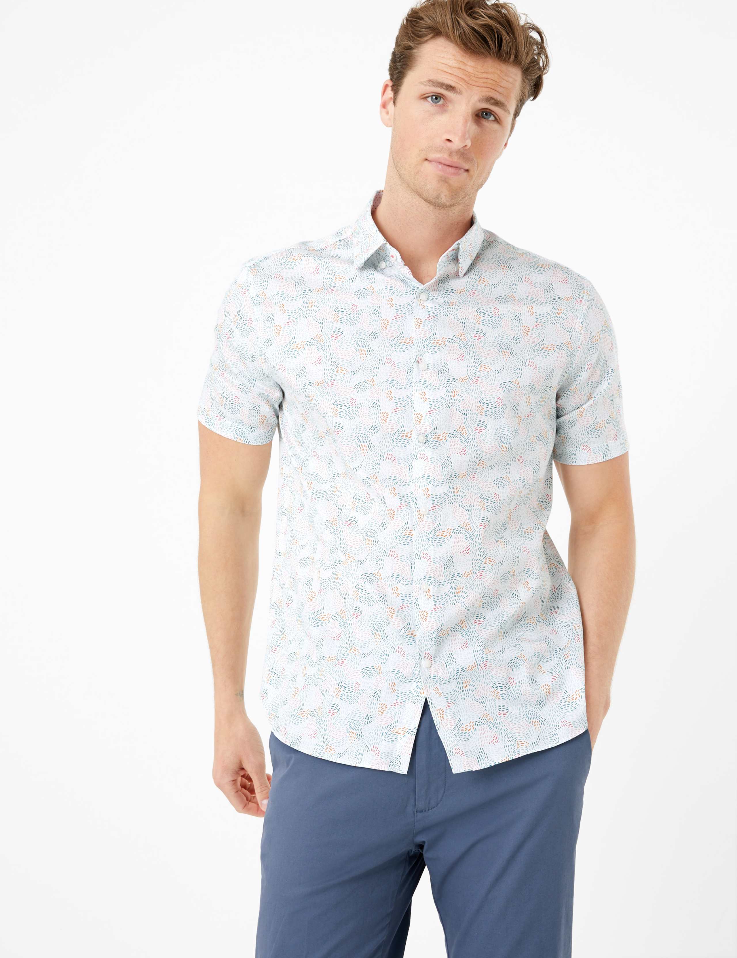 Pure Cotton Firework Print Shirt 1 of 4