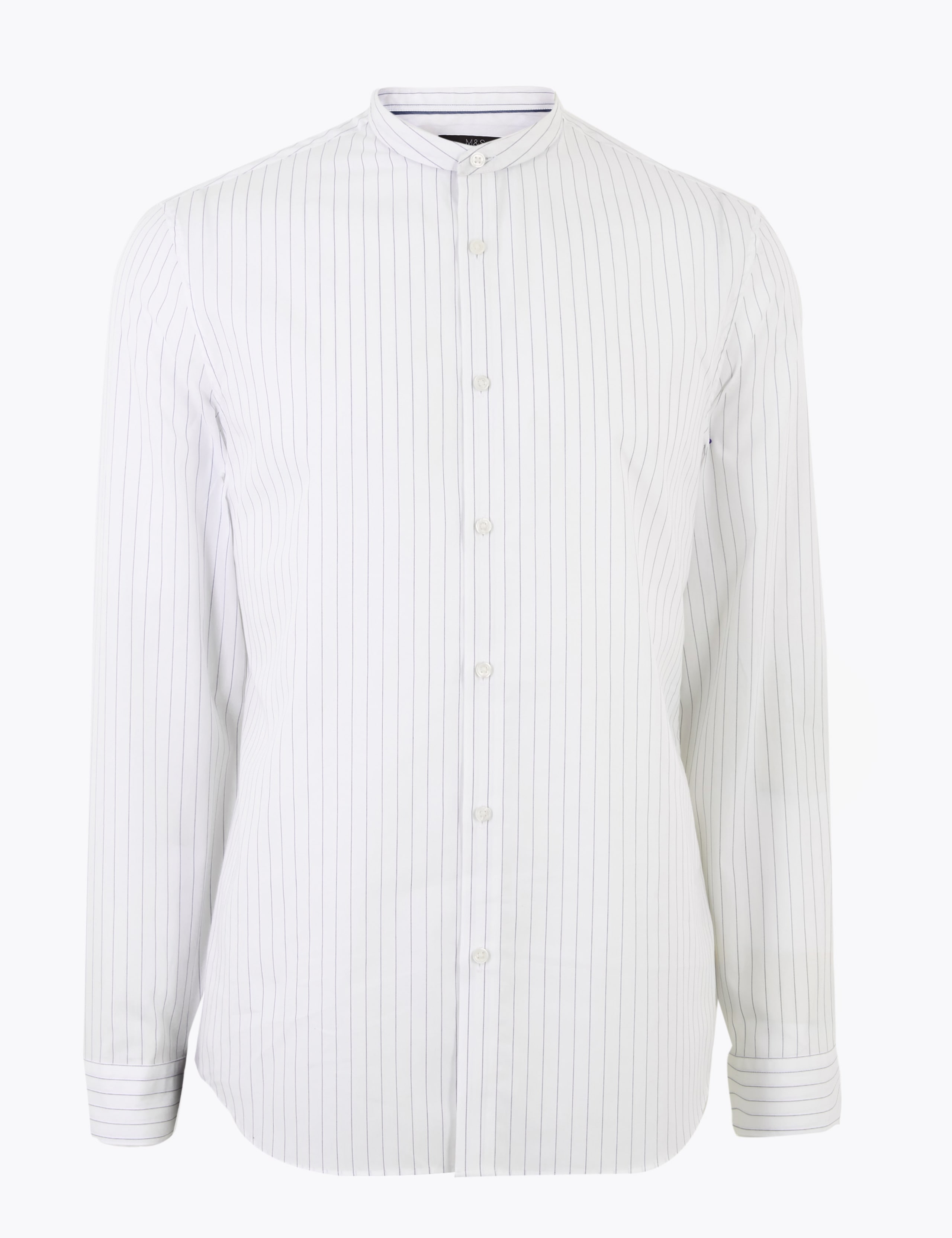 Pure Cotton Striped Grandad Slim Fit Shirt 5 of 5
