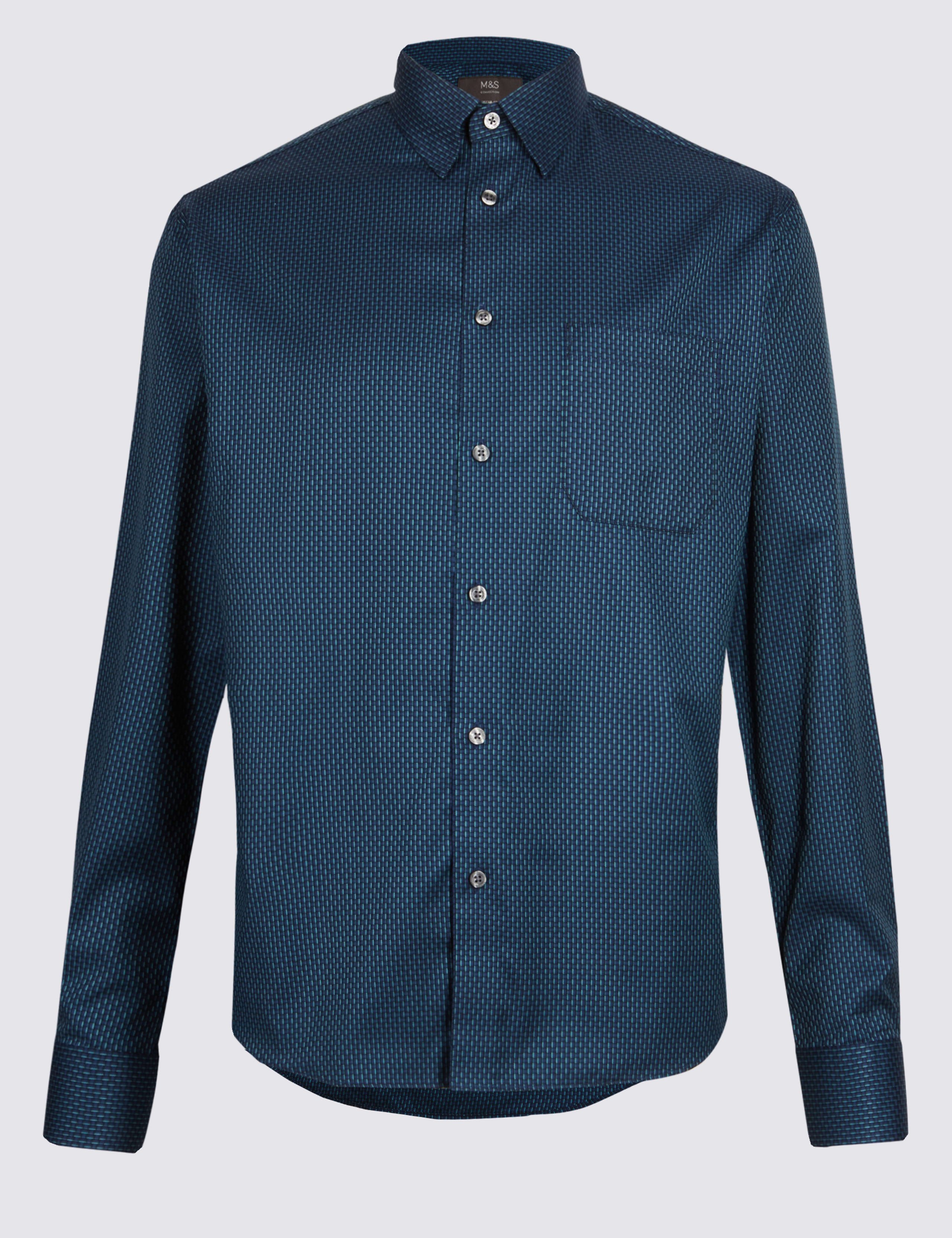 Luxury Pure Cotton Textured Shirt 2 of 2