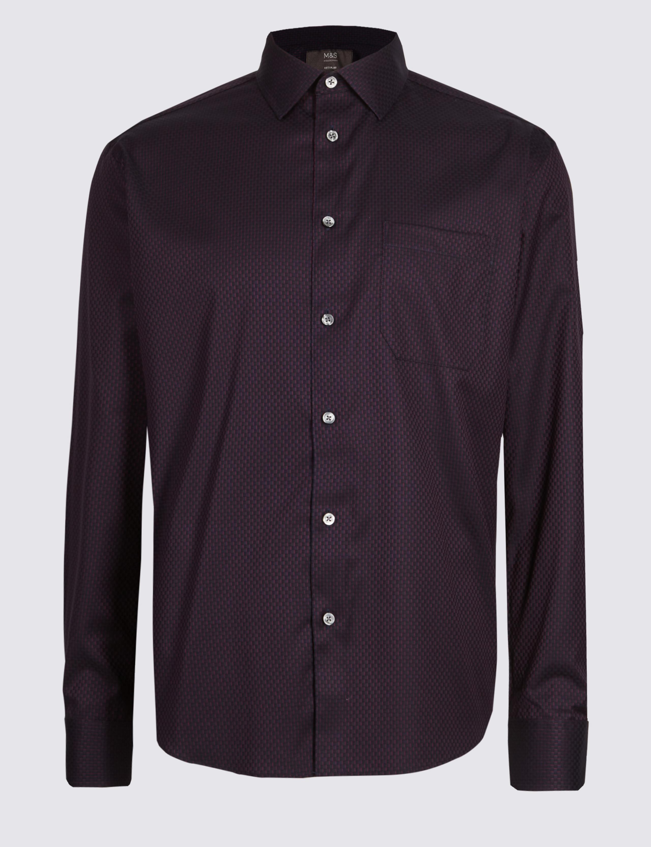 Luxury Pure Cotton Textured Shirt 1 of 2