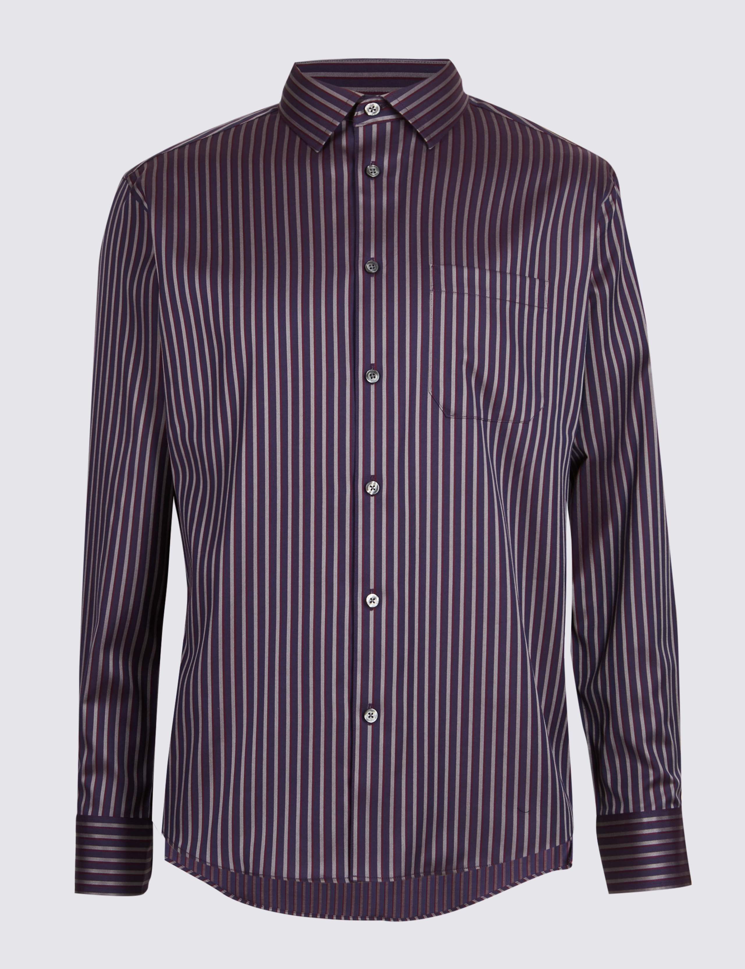 Luxury Pure Cotton Striped Shirt 1 of 2