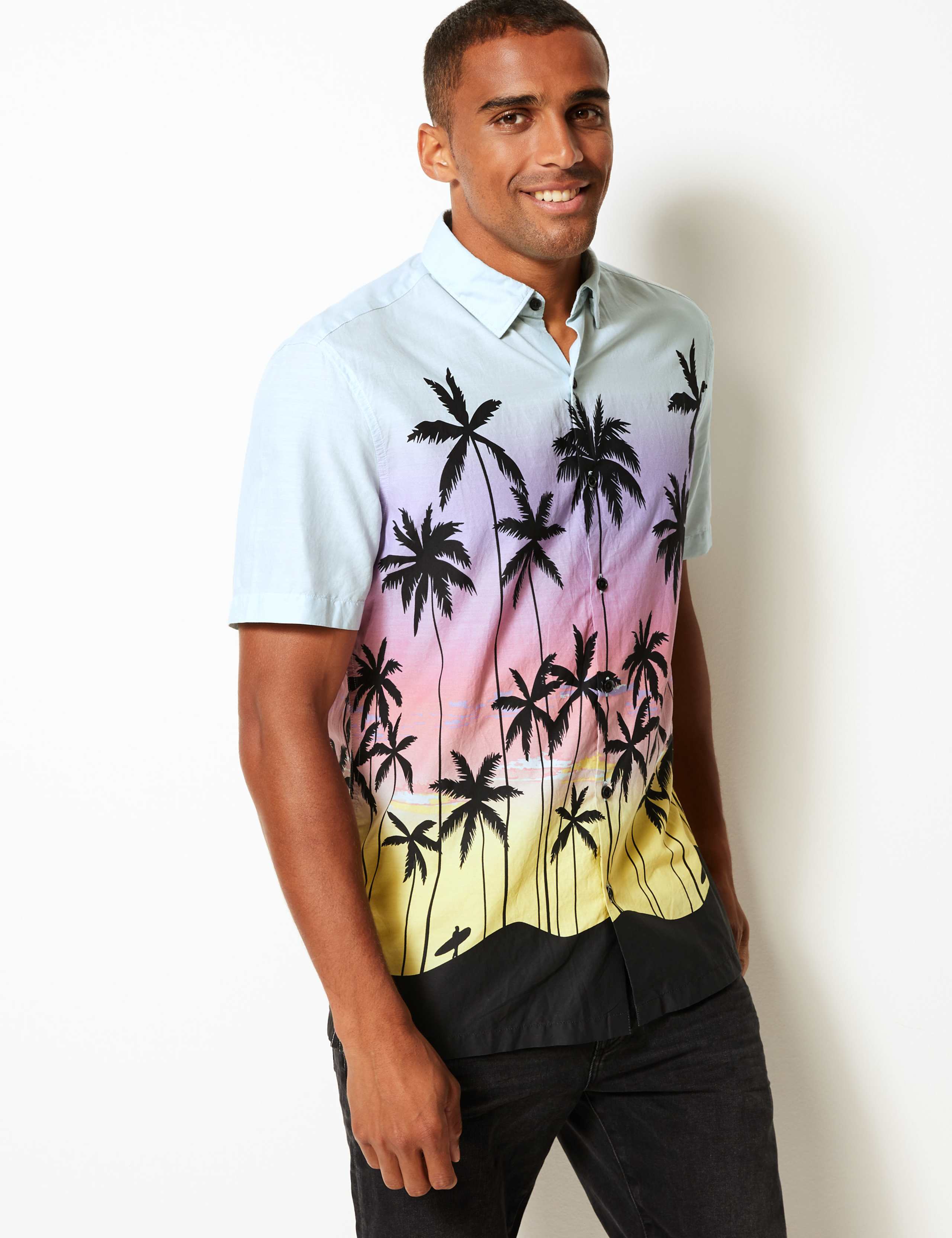 Cotton Rich Palm Print Shirt 3 of 5
