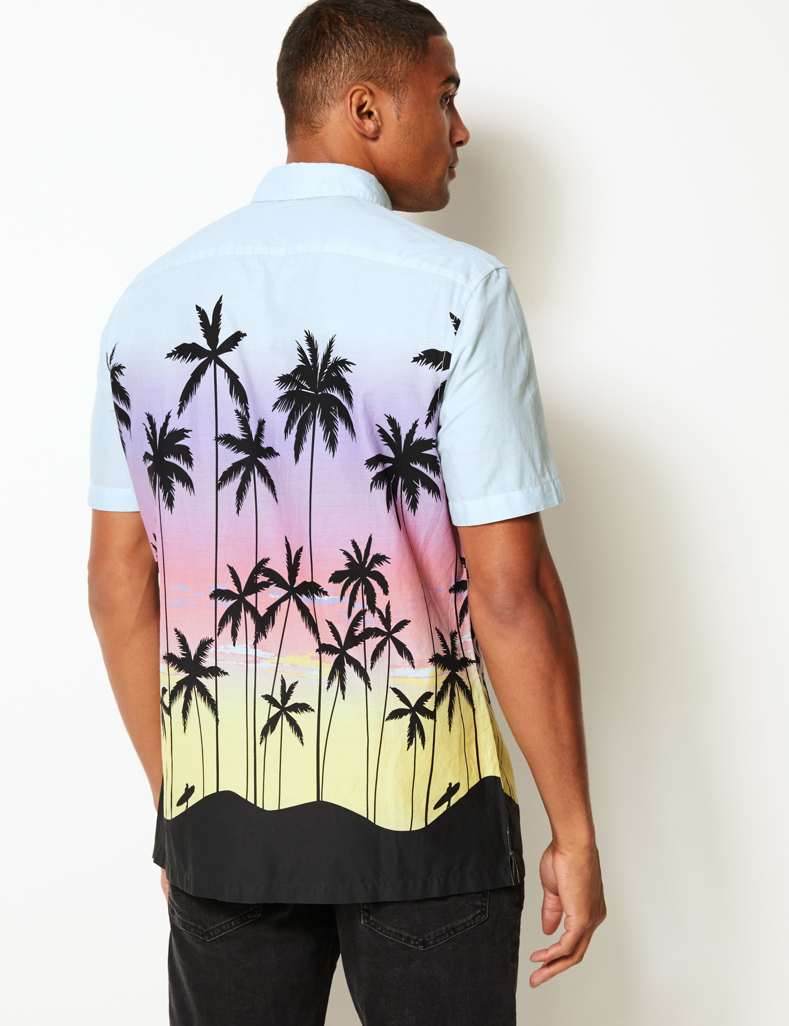 Cotton Rich Palm Print Shirt 4 of 5