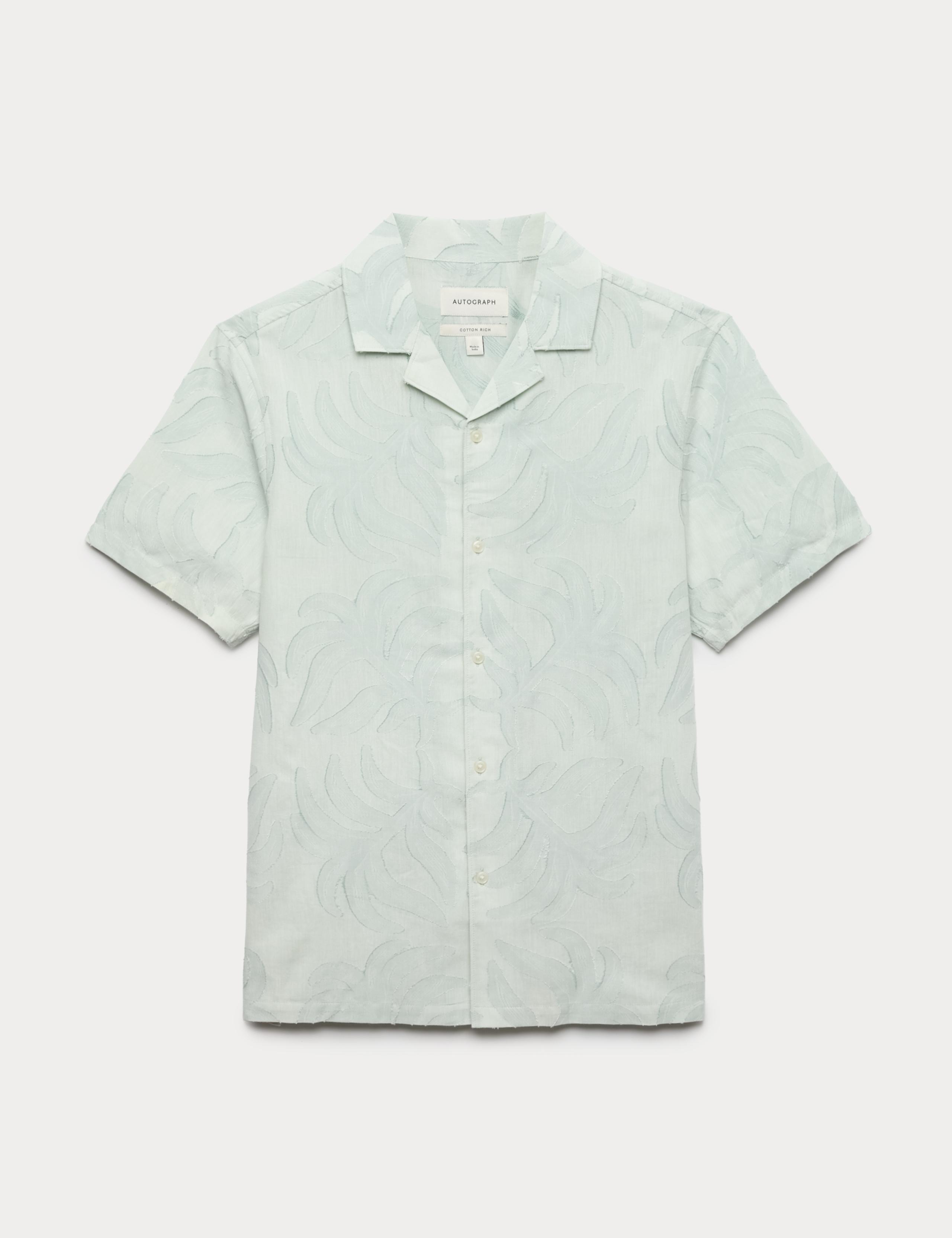 Cotton Rich Jacquard Short Sleeve Shirt 2 of 7