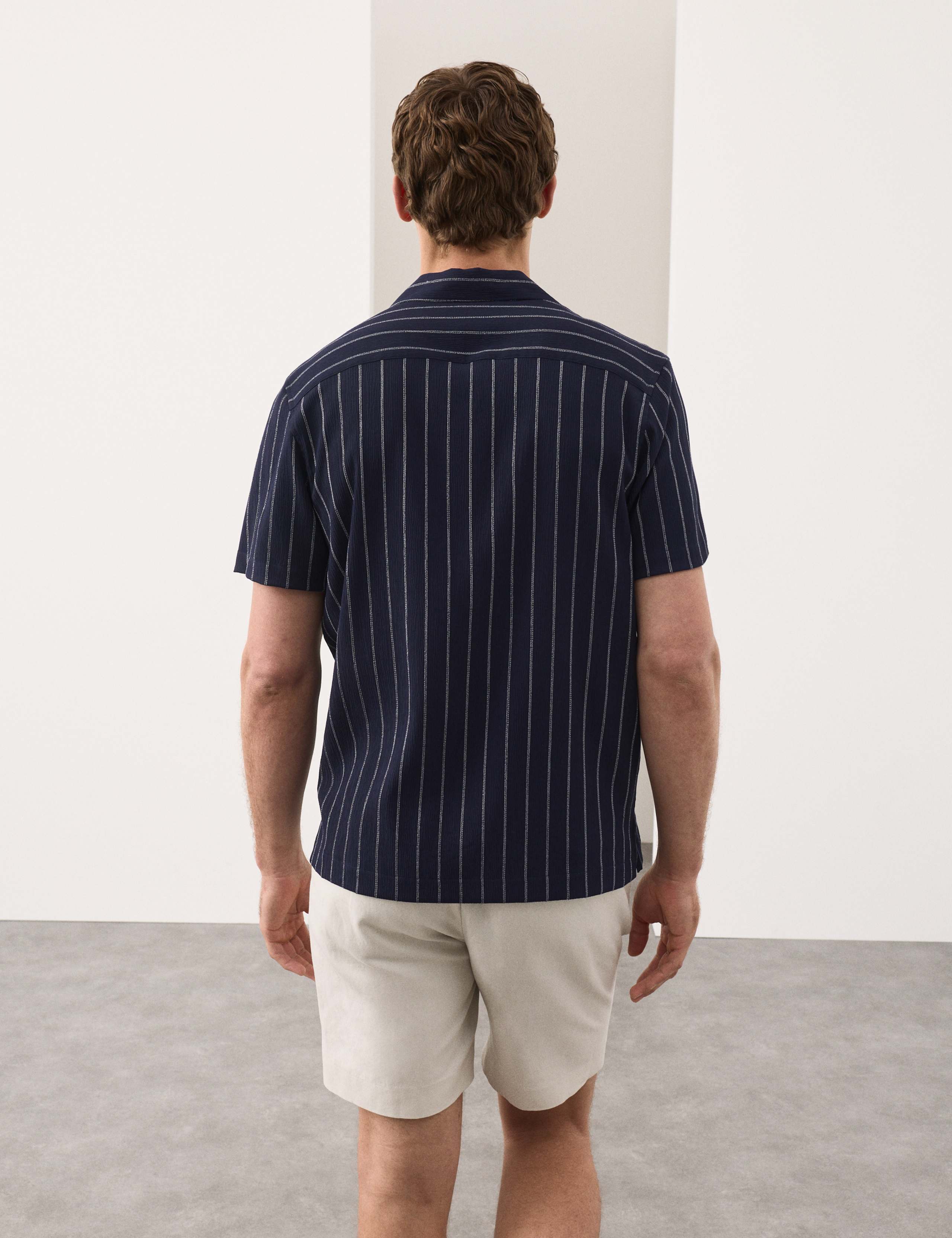 Striped Crinkle Seersucker Short Sleeve Shirt 5 of 7