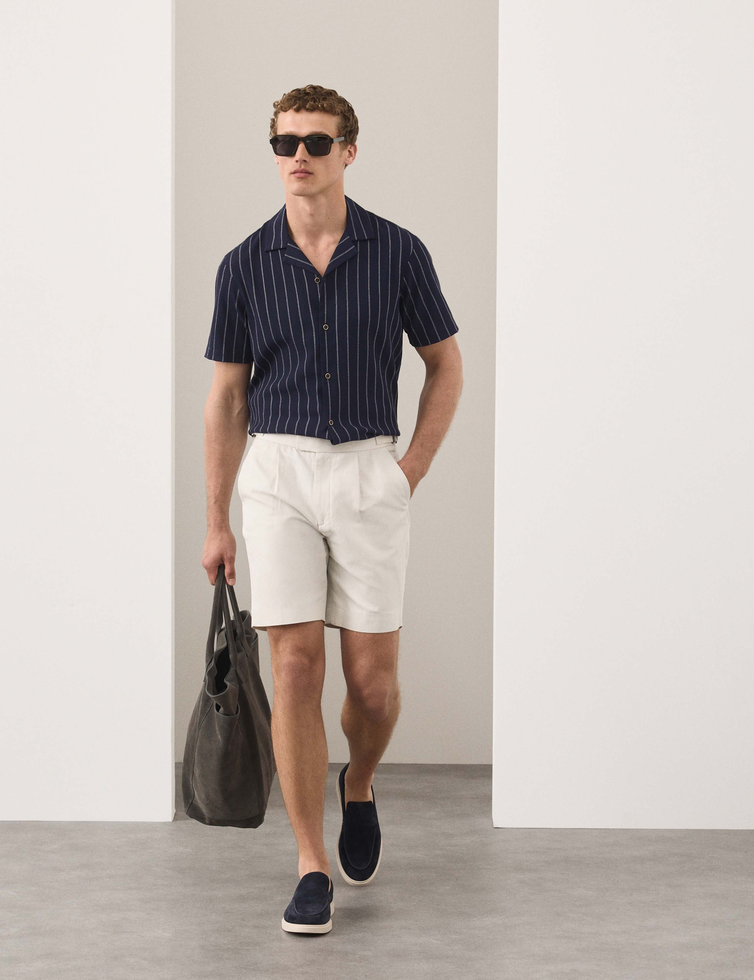 Striped Crinkle Seersucker Short Sleeve Shirt 6 of 7