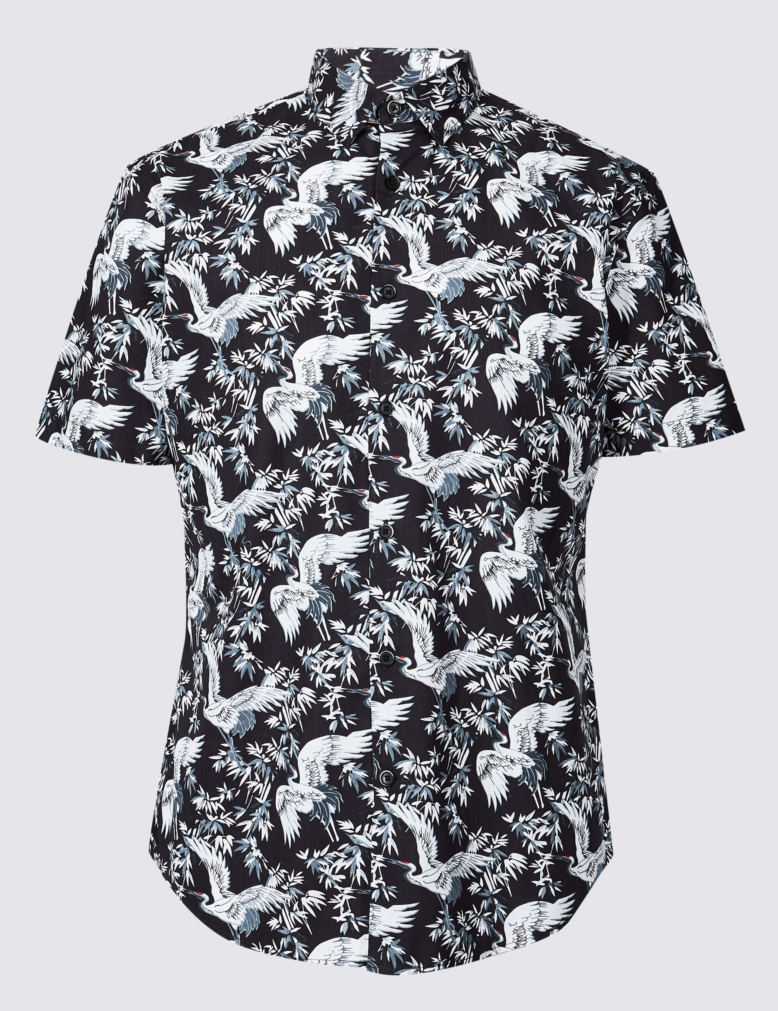 Slim Fit Crane Print Shirt 2 of 5