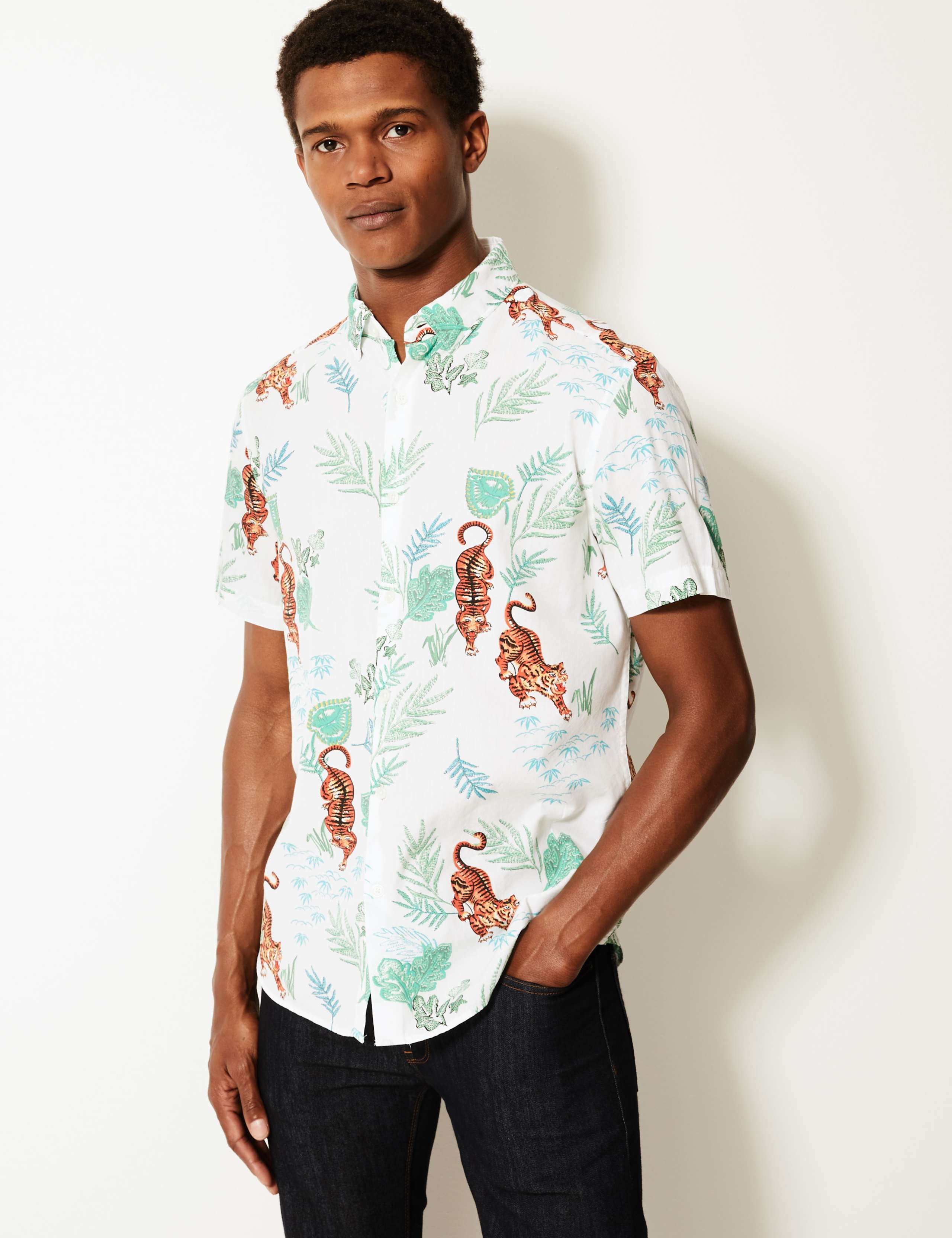 Cotton Rich Tiger Print Shirt 1 of 4