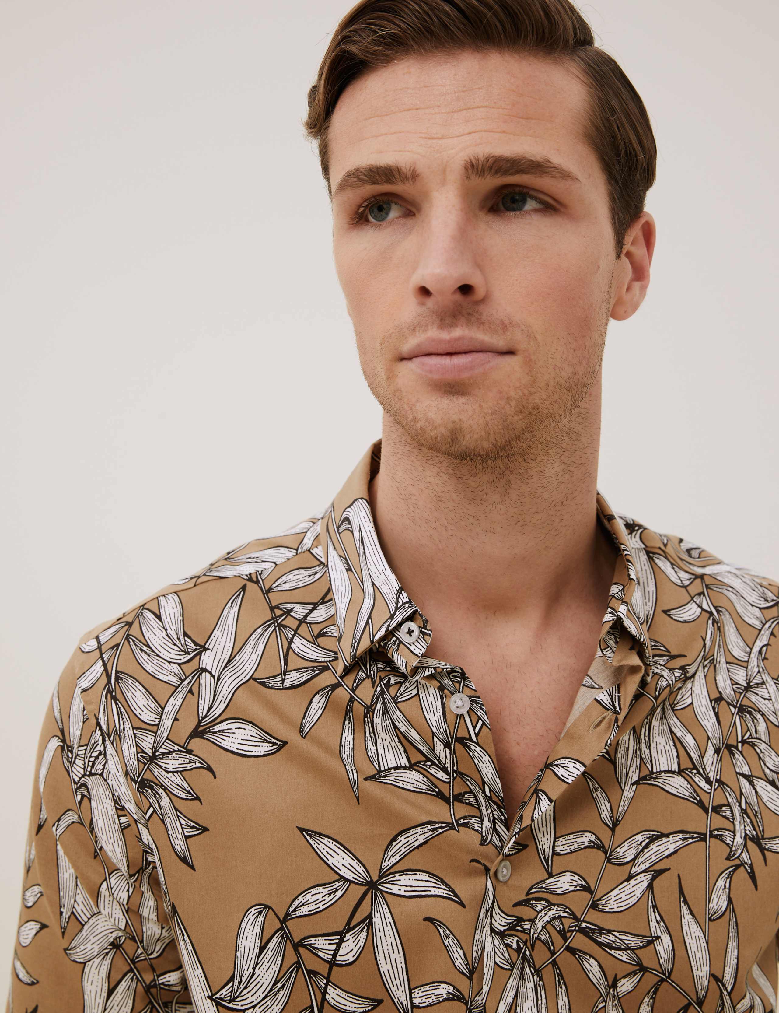 Cotton Print Revere Shirt 3 of 7